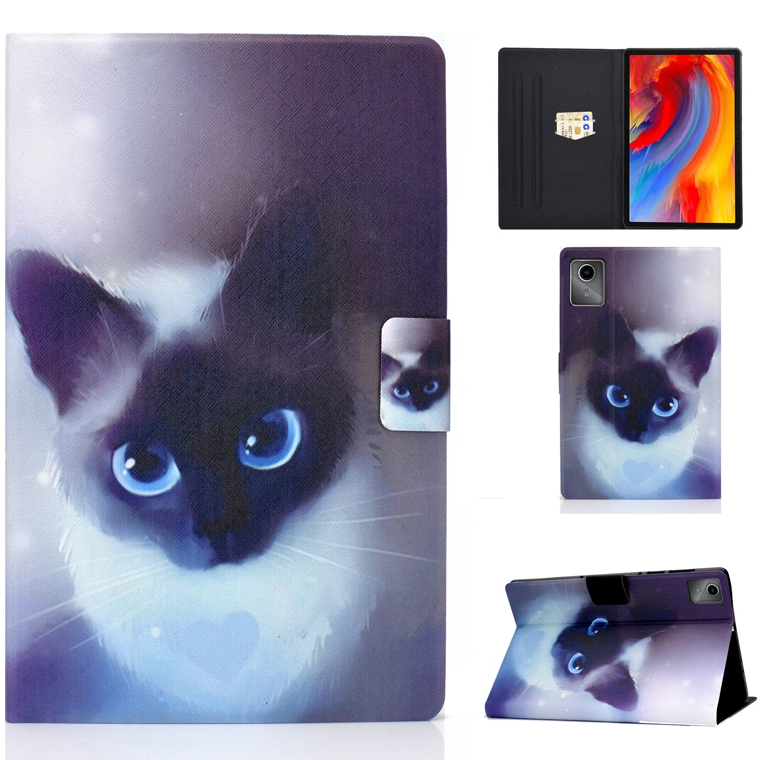 For Lenovo Tab M11 / Xiaoxin Pad 11 2024 Leather Case Pattern Printing Card Slots Tablet Cover