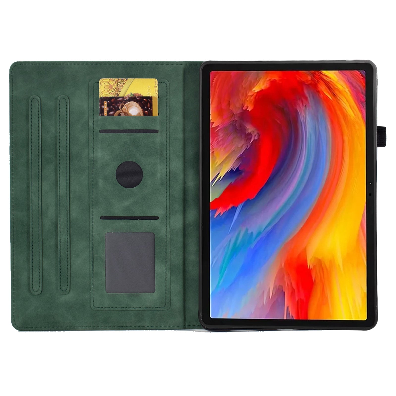 For Lenovo Tab M11 / Xiaoxin Pad 11 2024 Case Pattern Imprinted Card Holder Leather + TPU Protective Tablet Cover