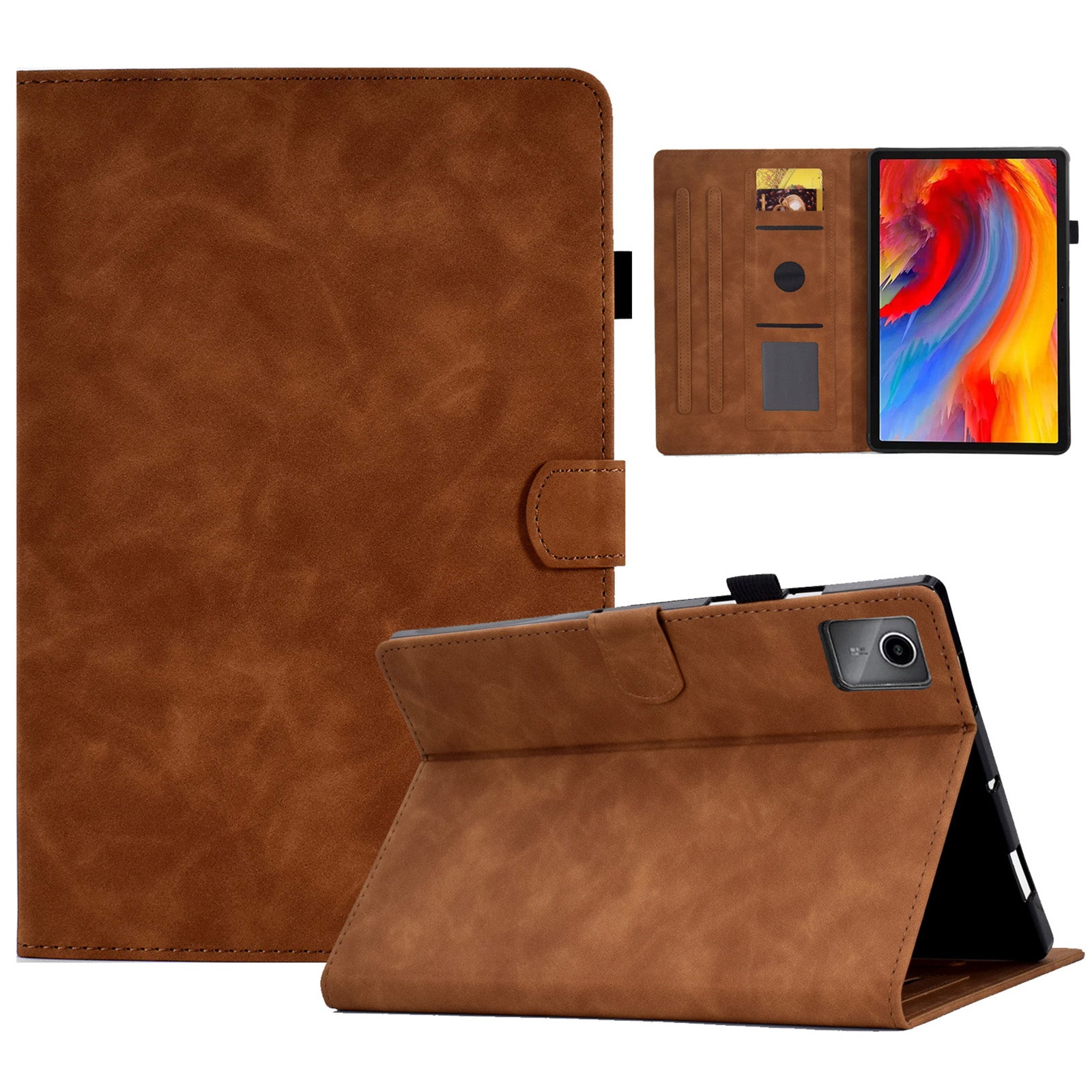 For Lenovo Tab M11 / Xiaoxin Pad 11 2024 Case Pattern Imprinted Card Holder Leather + TPU Protective Tablet Cover