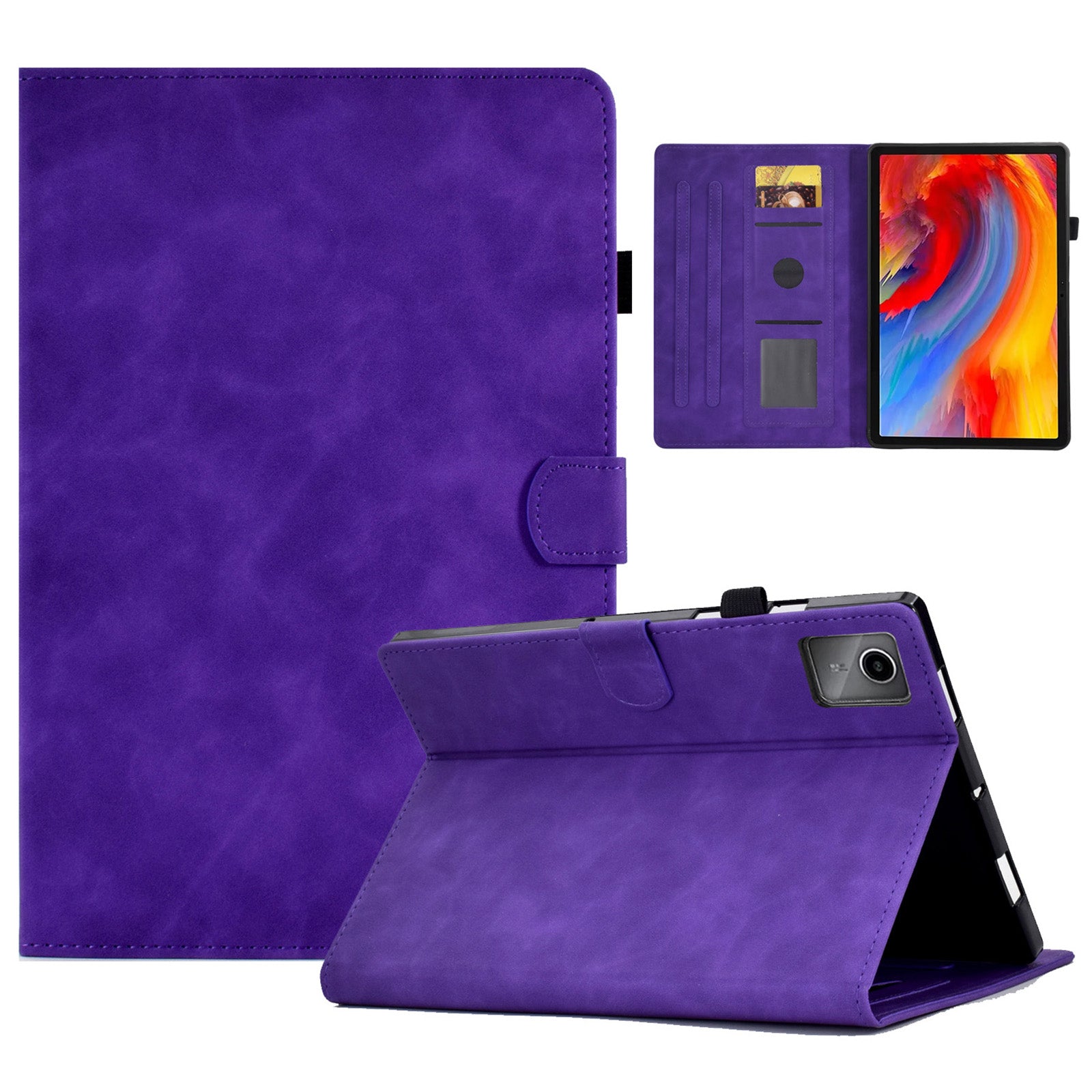 For Lenovo Tab M11 / Xiaoxin Pad 11 2024 Case Pattern Imprinted Card Holder Leather + TPU Protective Tablet Cover