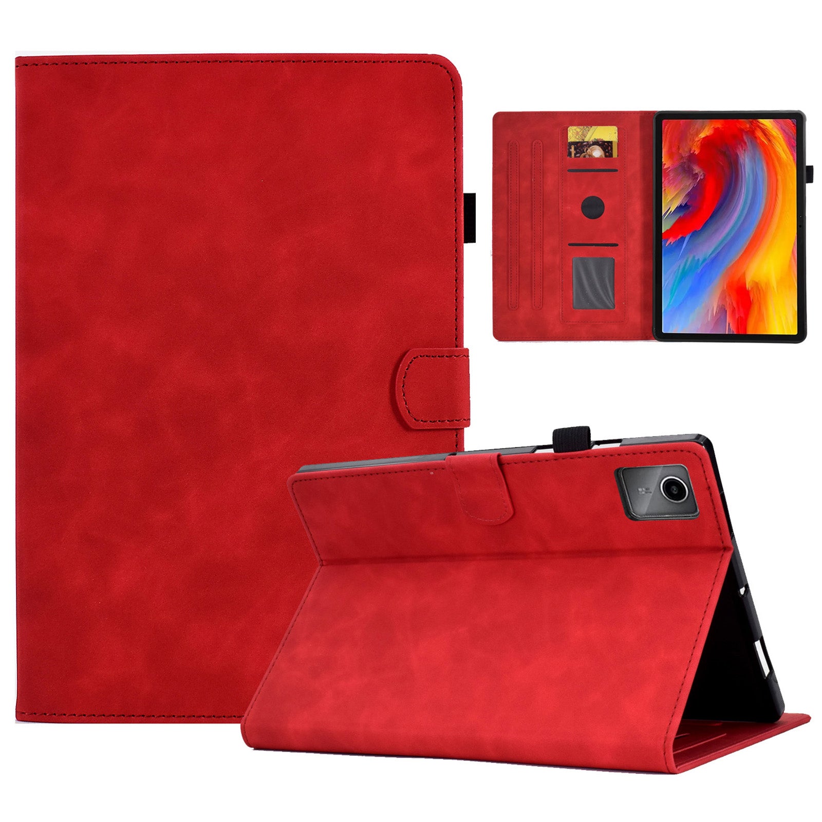For Lenovo Tab M11 / Xiaoxin Pad 11 2024 Case Pattern Imprinted Card Holder Leather + TPU Protective Tablet Cover