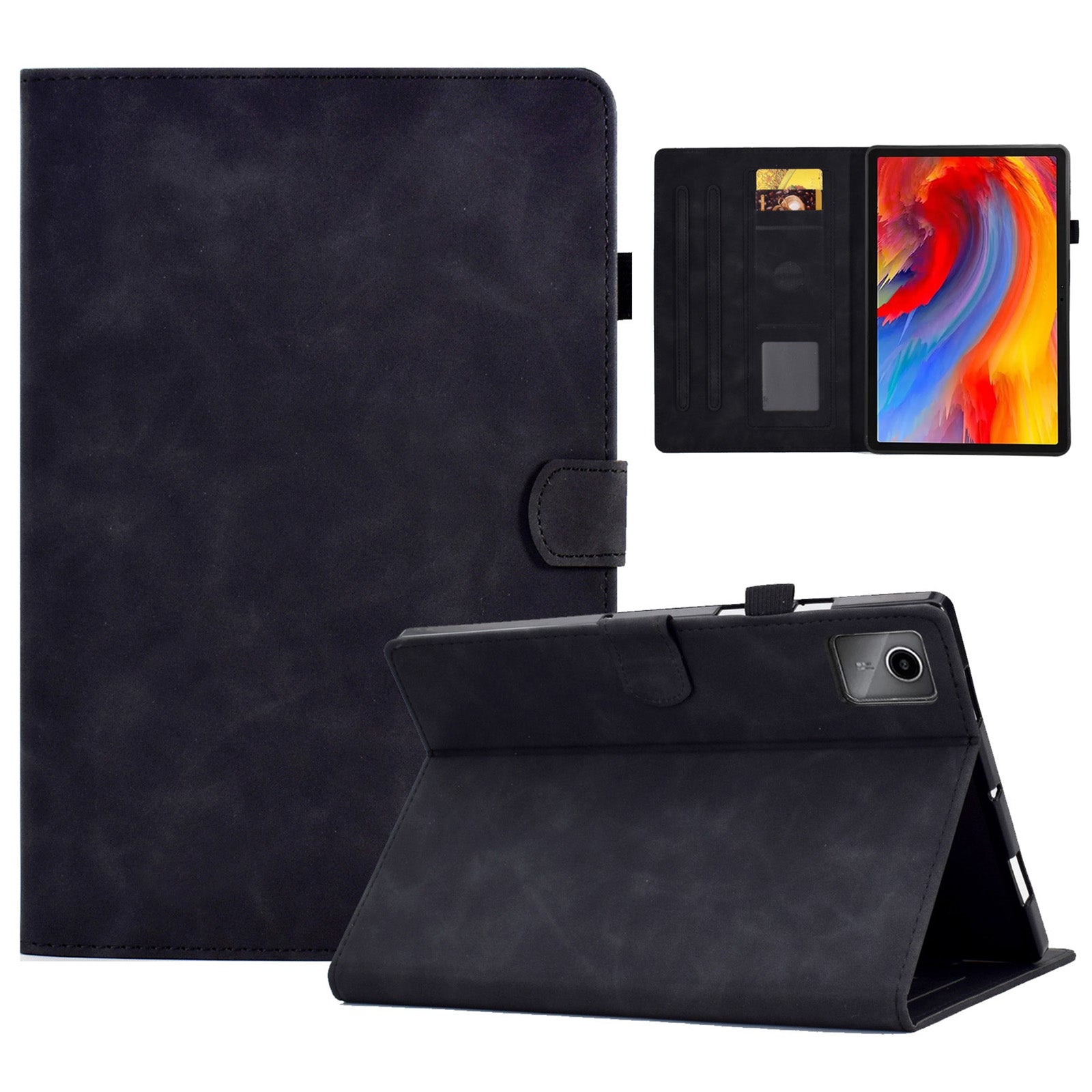 For Lenovo Tab M11 / Xiaoxin Pad 11 2024 Case Pattern Imprinted Card Holder Leather + TPU Protective Tablet Cover