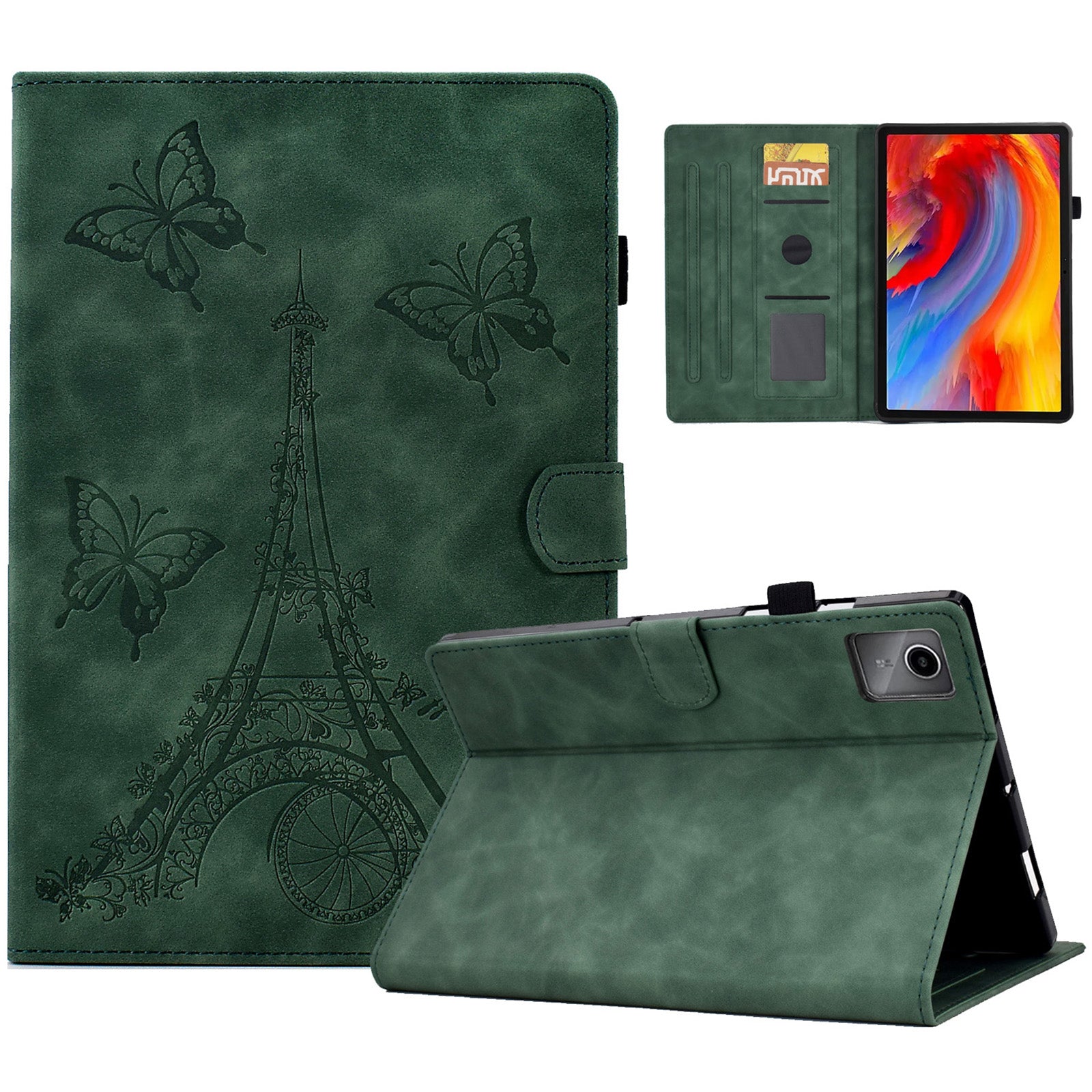 For Lenovo Tab M11 / Xiaoxin Pad 11 2024 Case Microfiber Leather Iron Tower Pattern Tablet Cover
