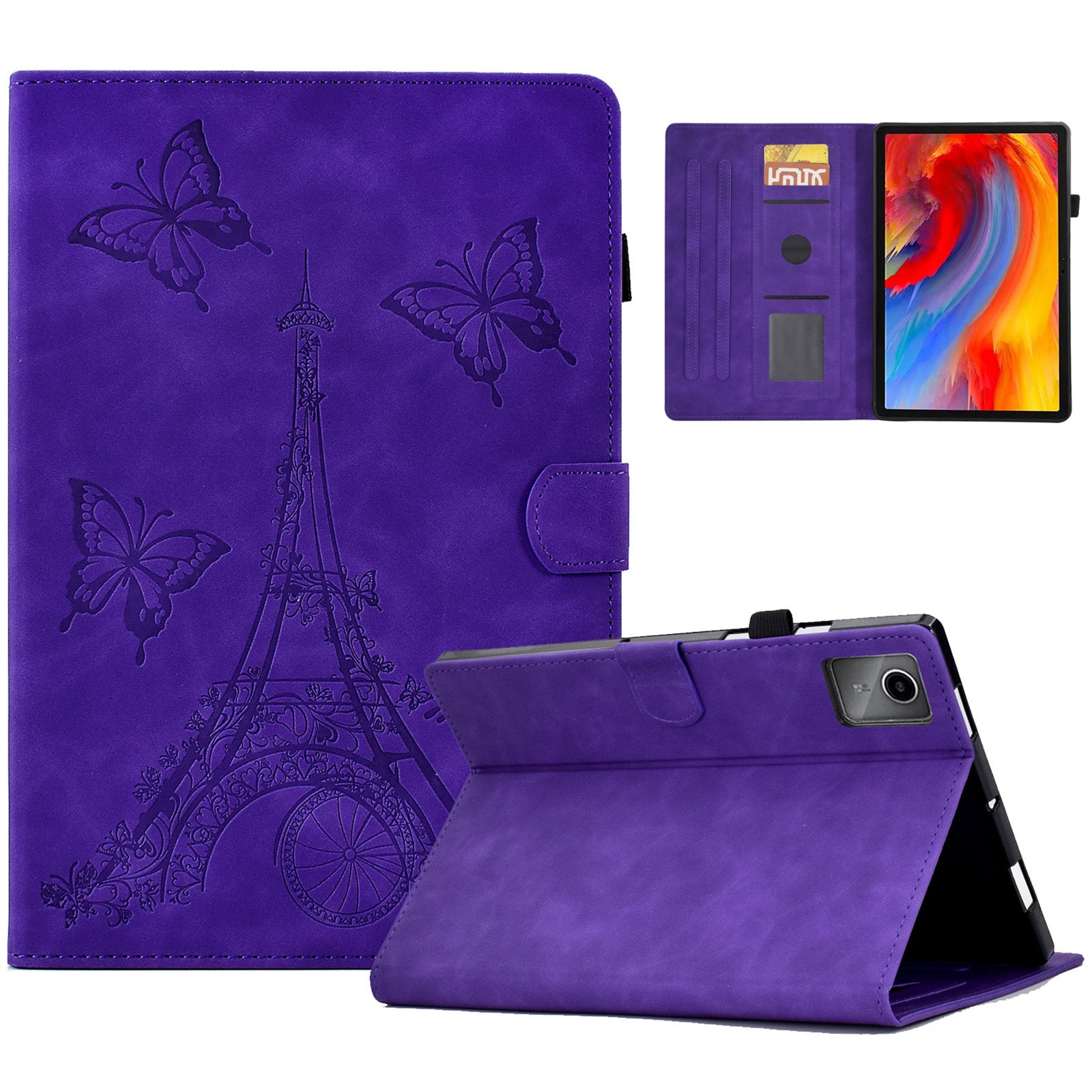 For Lenovo Tab M11 / Xiaoxin Pad 11 2024 Case Microfiber Leather Iron Tower Pattern Tablet Cover