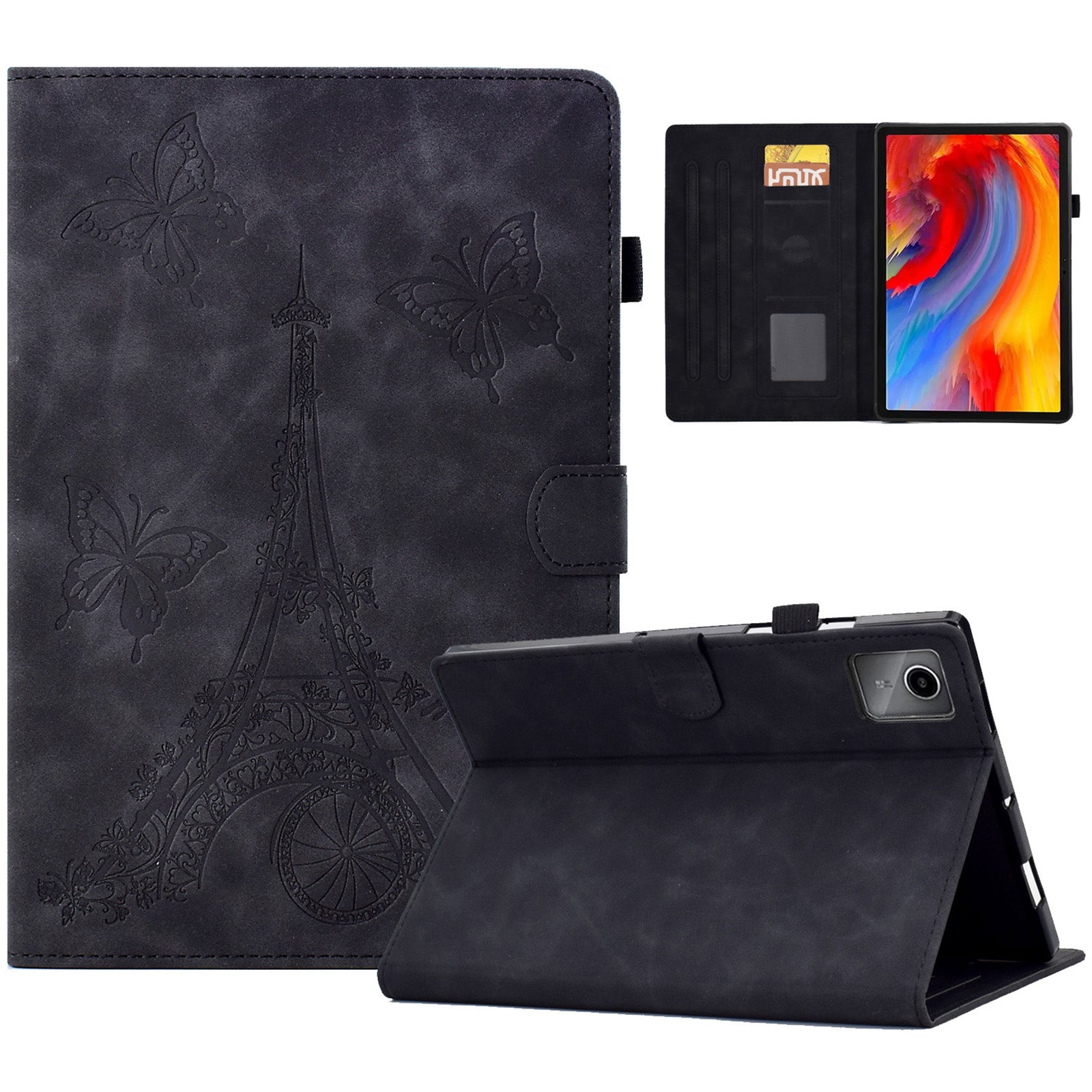 For Lenovo Tab M11 / Xiaoxin Pad 11 2024 Case Microfiber Leather Iron Tower Pattern Tablet Cover