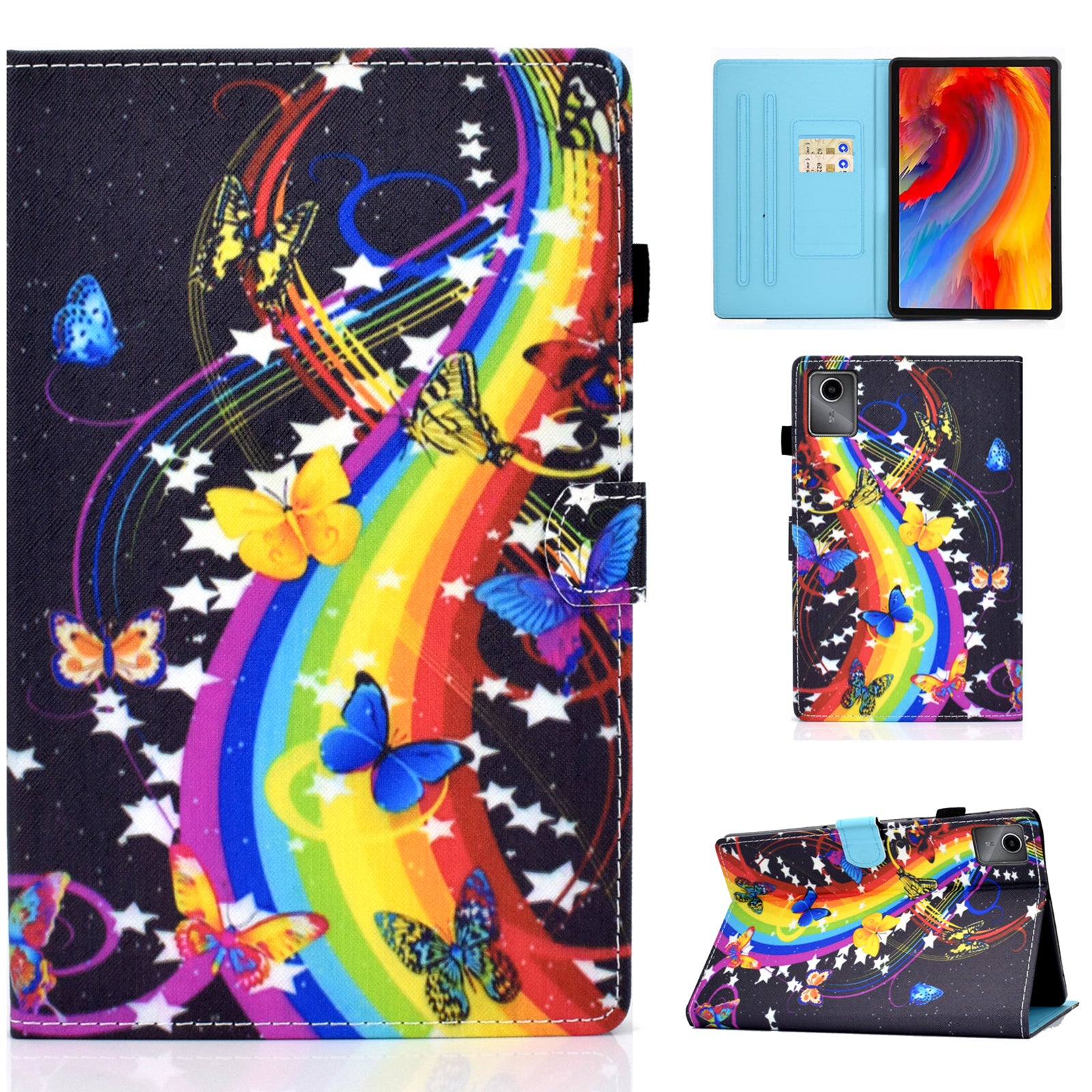 For Lenovo Tab M11 / Xiaoxin Pad 11 2024 Leather Case Pattern Printing Tablet Cover with Card Slots
