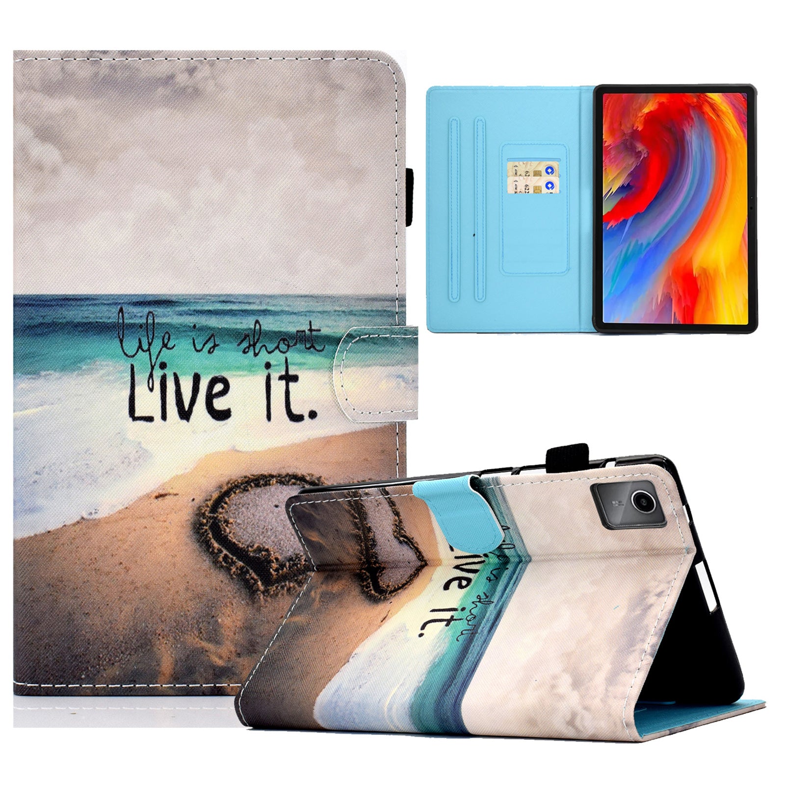 For Lenovo Tab M11 / Xiaoxin Pad 11 2024 Leather Case Pattern Printing Tablet Cover with Card Slots