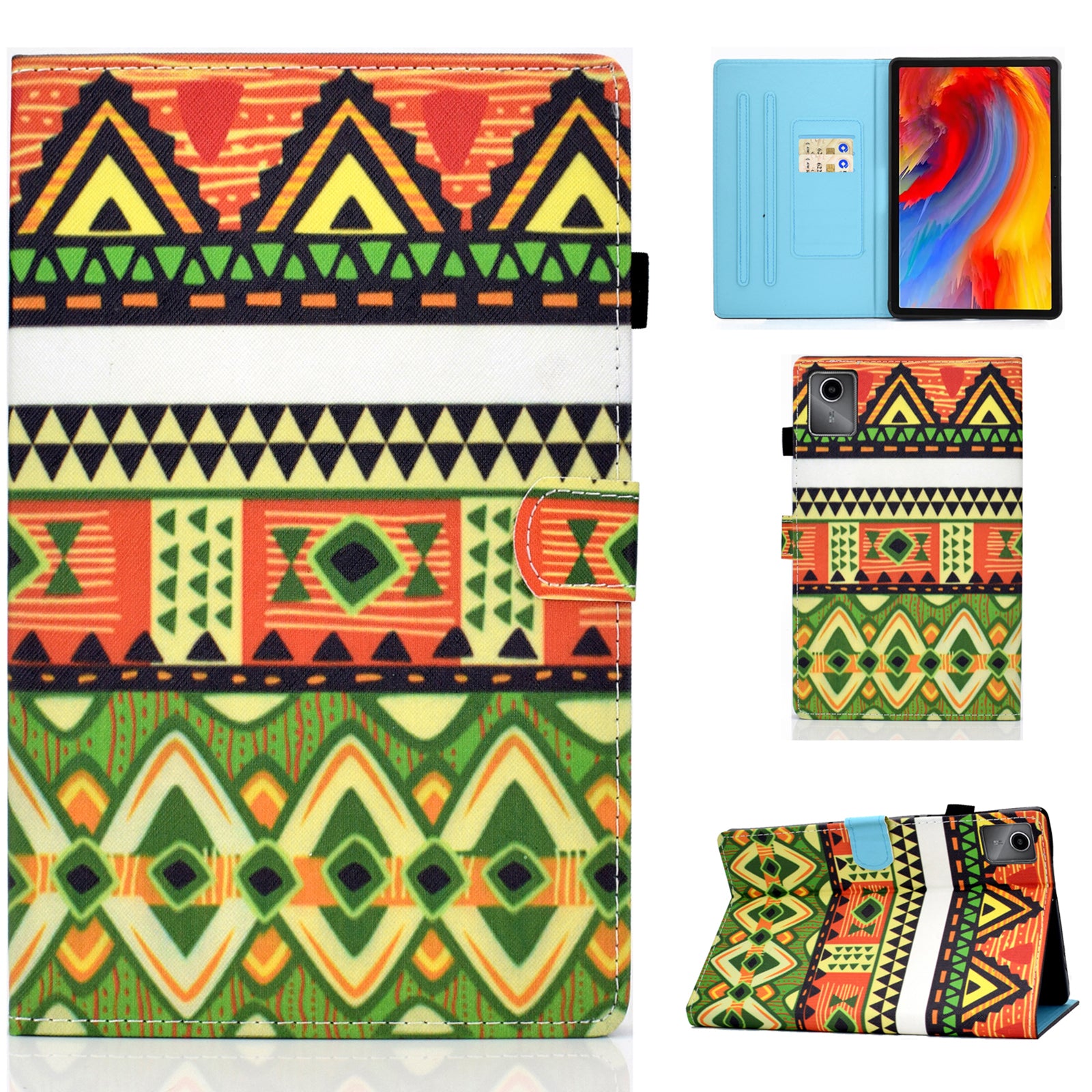 For Lenovo Tab M11 / Xiaoxin Pad 11 2024 Leather Case Pattern Printing Tablet Cover with Card Slots