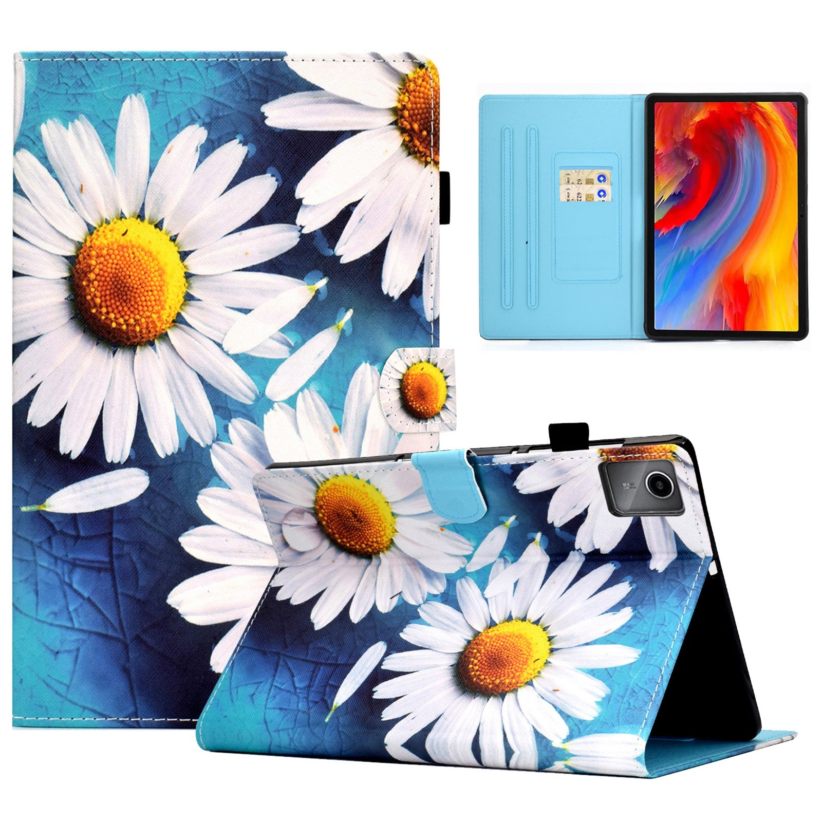 For Lenovo Tab M11 / Xiaoxin Pad 11 2024 Leather Case Pattern Printing Tablet Cover with Card Slots