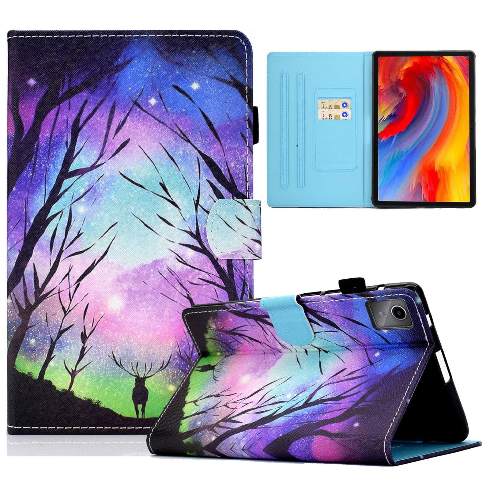 For Lenovo Tab M11 / Xiaoxin Pad 11 2024 Leather Case Pattern Printing Tablet Cover with Card Slots