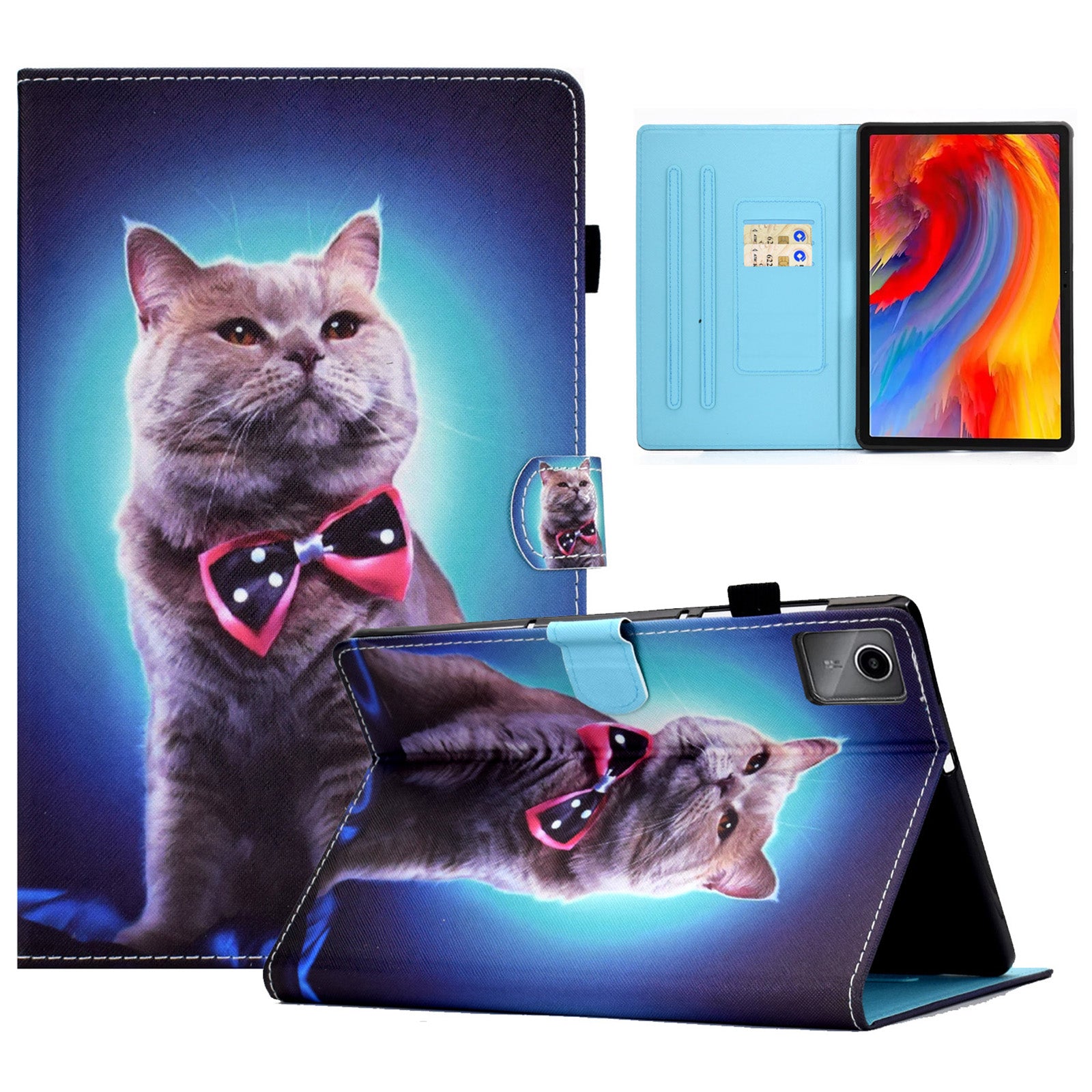 For Lenovo Tab M11 / Xiaoxin Pad 11 2024 Leather Case Pattern Printing Tablet Cover with Card Slots