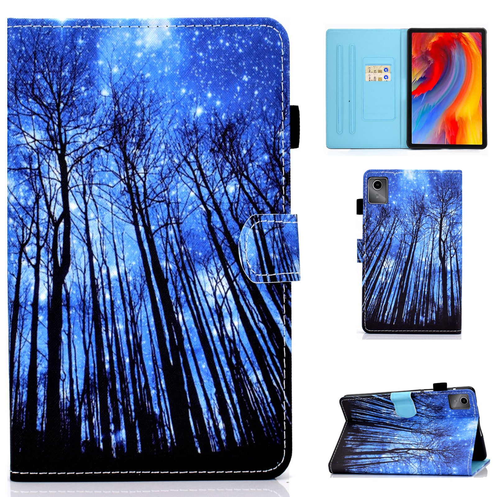 For Lenovo Tab M11 / Xiaoxin Pad 11 2024 Leather Case Pattern Printing Tablet Cover with Card Slots