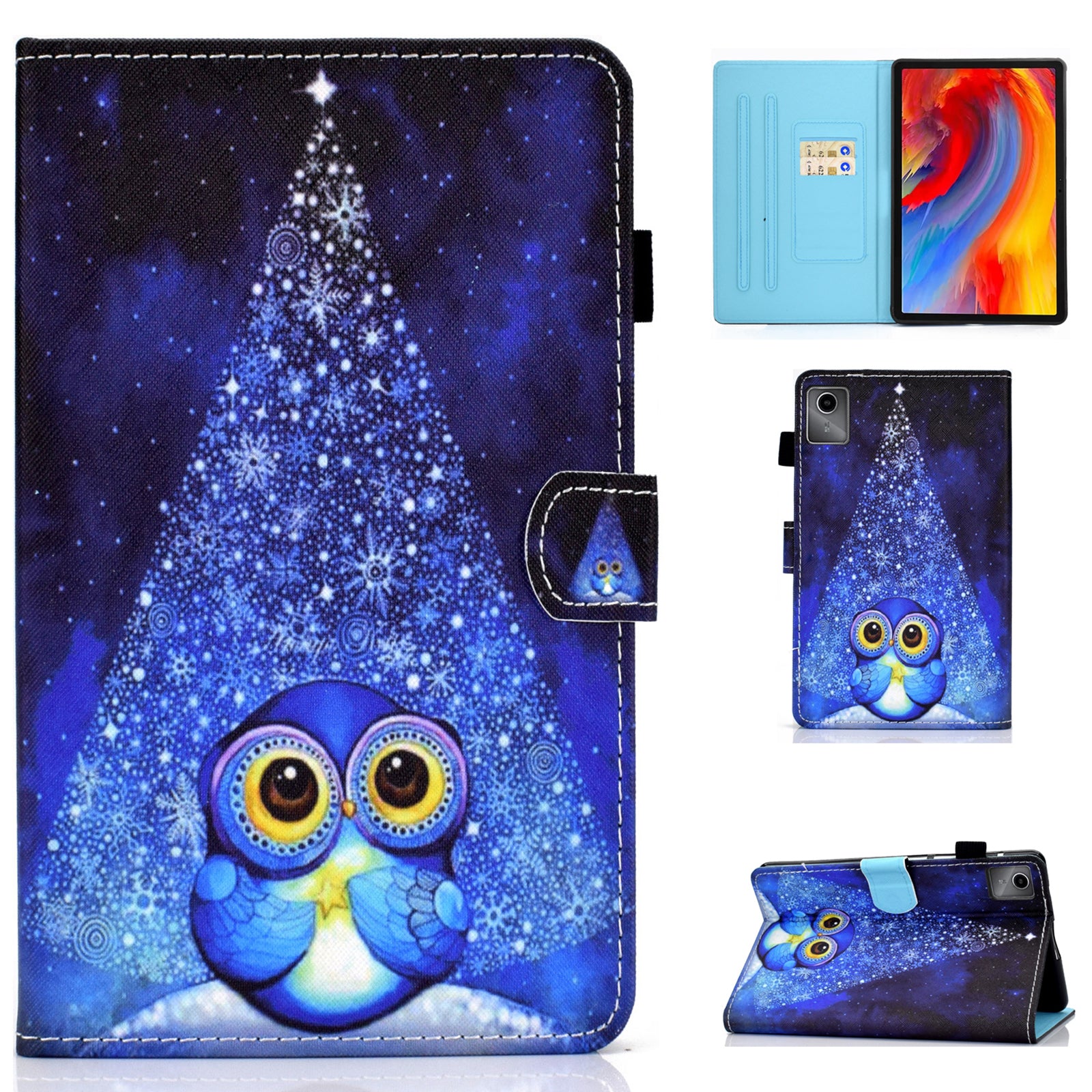 For Lenovo Tab M11 / Xiaoxin Pad 11 2024 Leather Case Pattern Printing Tablet Cover with Card Slots