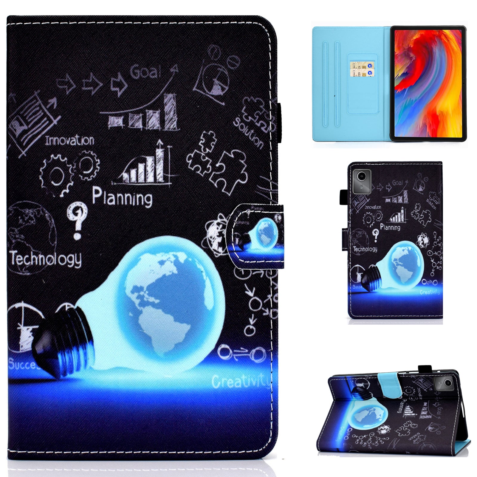 For Lenovo Tab M11 / Xiaoxin Pad 11 2024 Leather Case Pattern Printing Tablet Cover with Card Slots