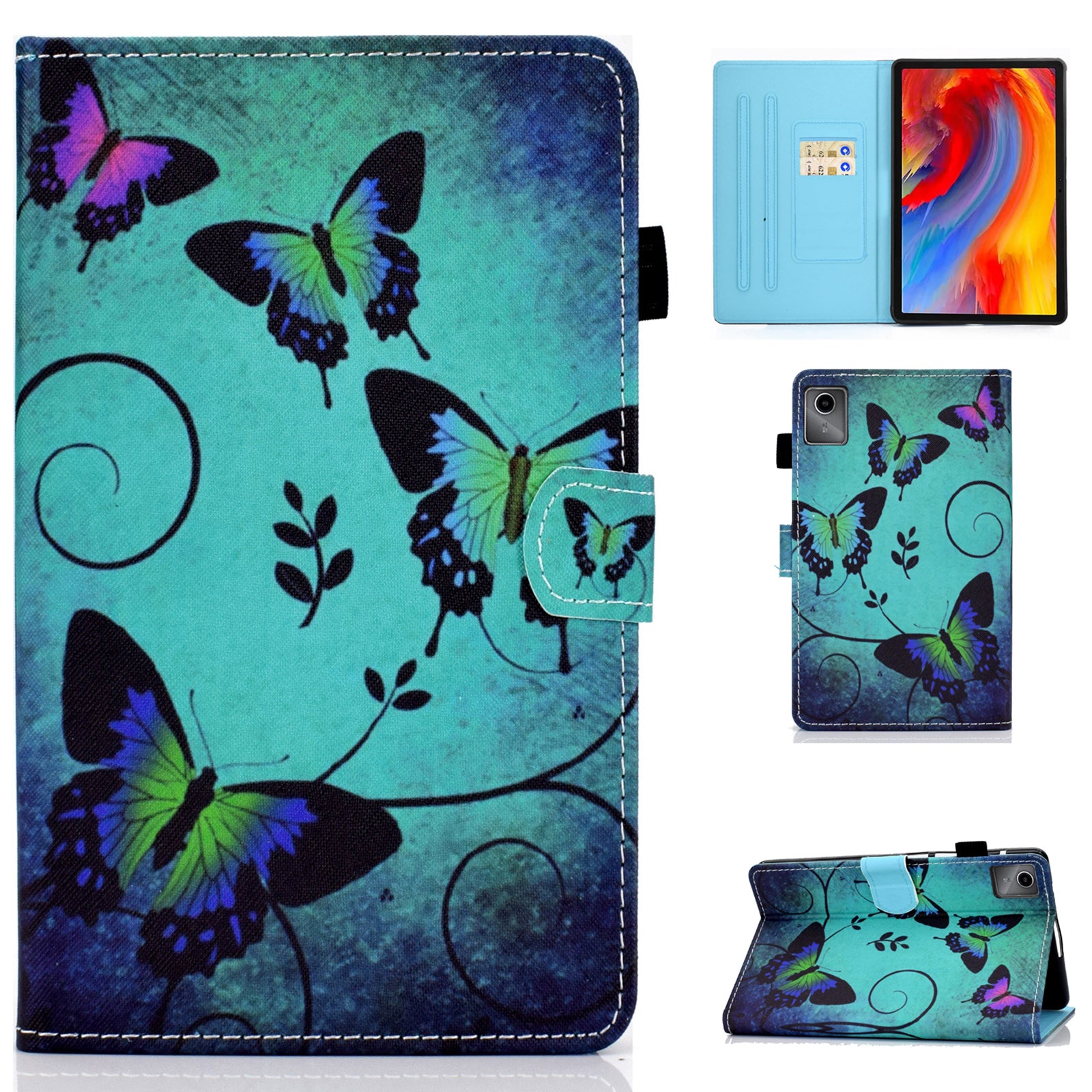 For Lenovo Tab M11 / Xiaoxin Pad 11 2024 Leather Case Pattern Printing Tablet Cover with Card Slots