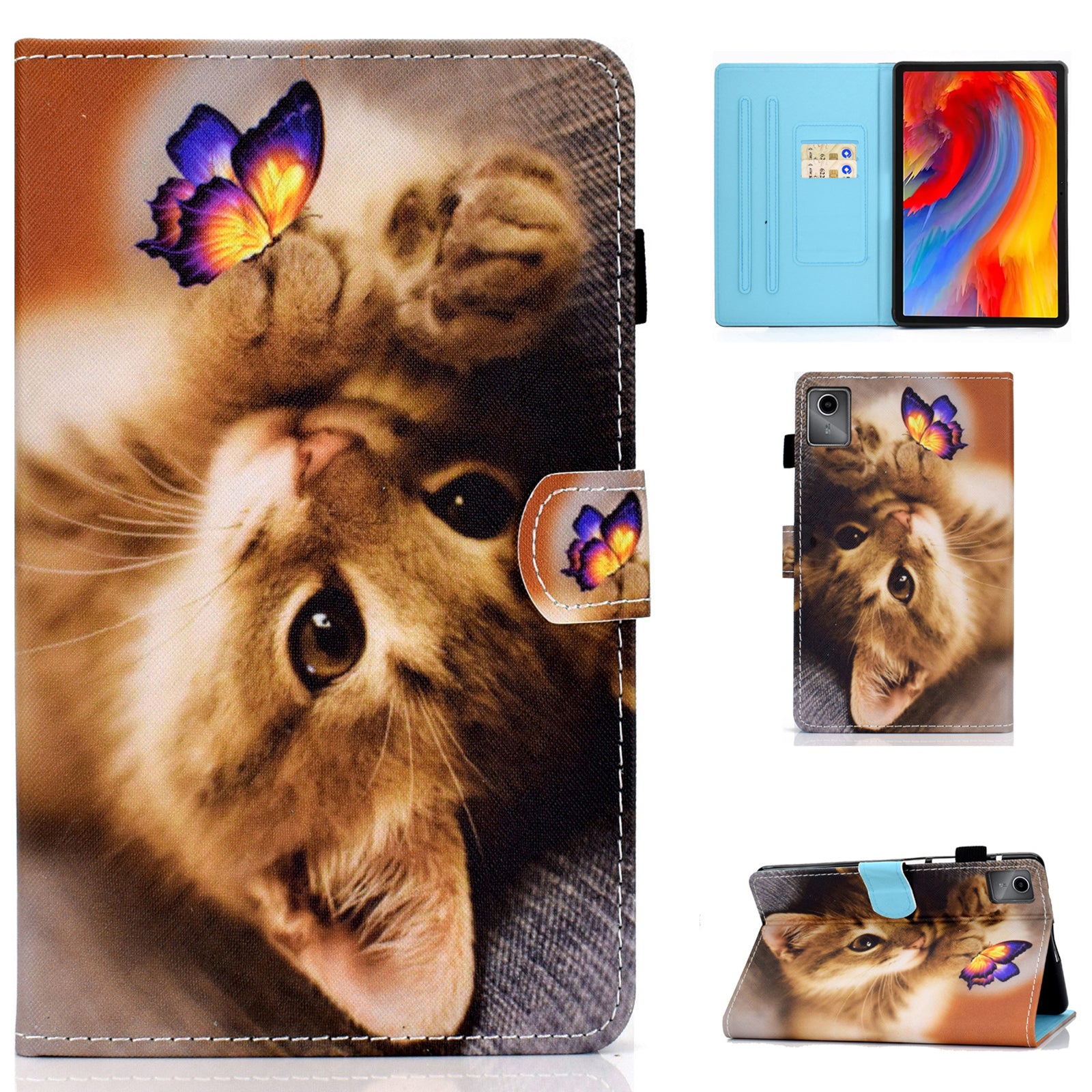 For Lenovo Tab M11 / Xiaoxin Pad 11 2024 Leather Case Pattern Printing Tablet Cover with Card Slots