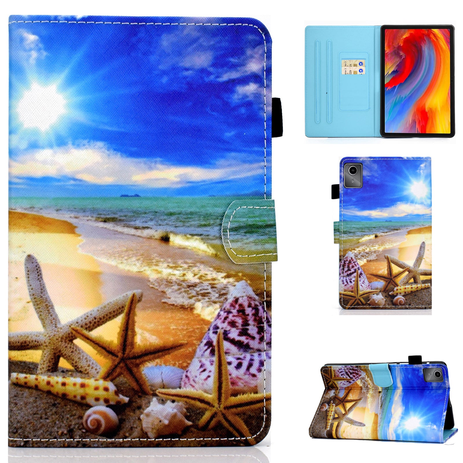 For Lenovo Tab M11 / Xiaoxin Pad 11 2024 Leather Case Pattern Printing Tablet Cover with Card Slots