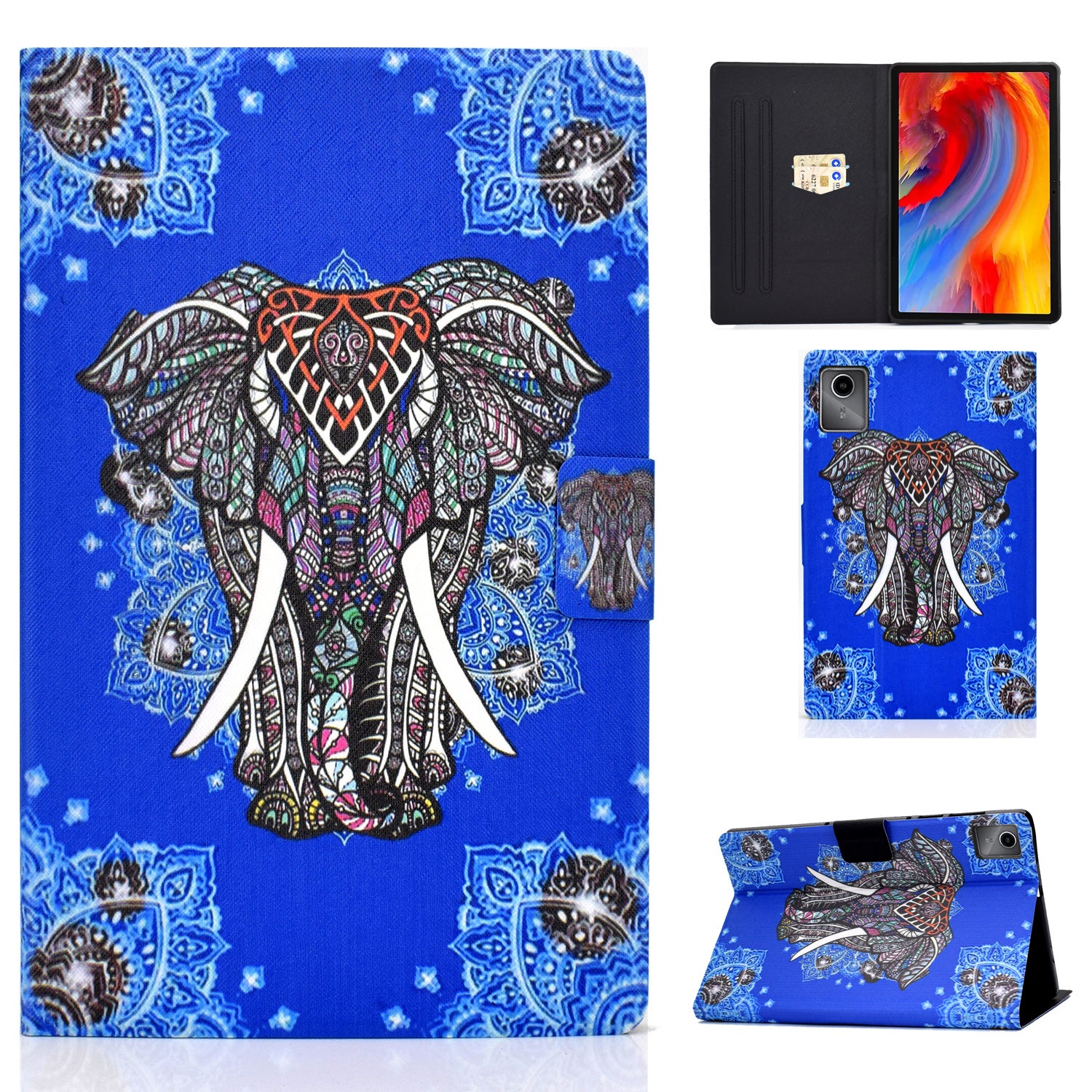 For Lenovo Tab M11 / Xiaoxin Pad 11 2024 Case Card Holder Pattern Leather Tablet Cover