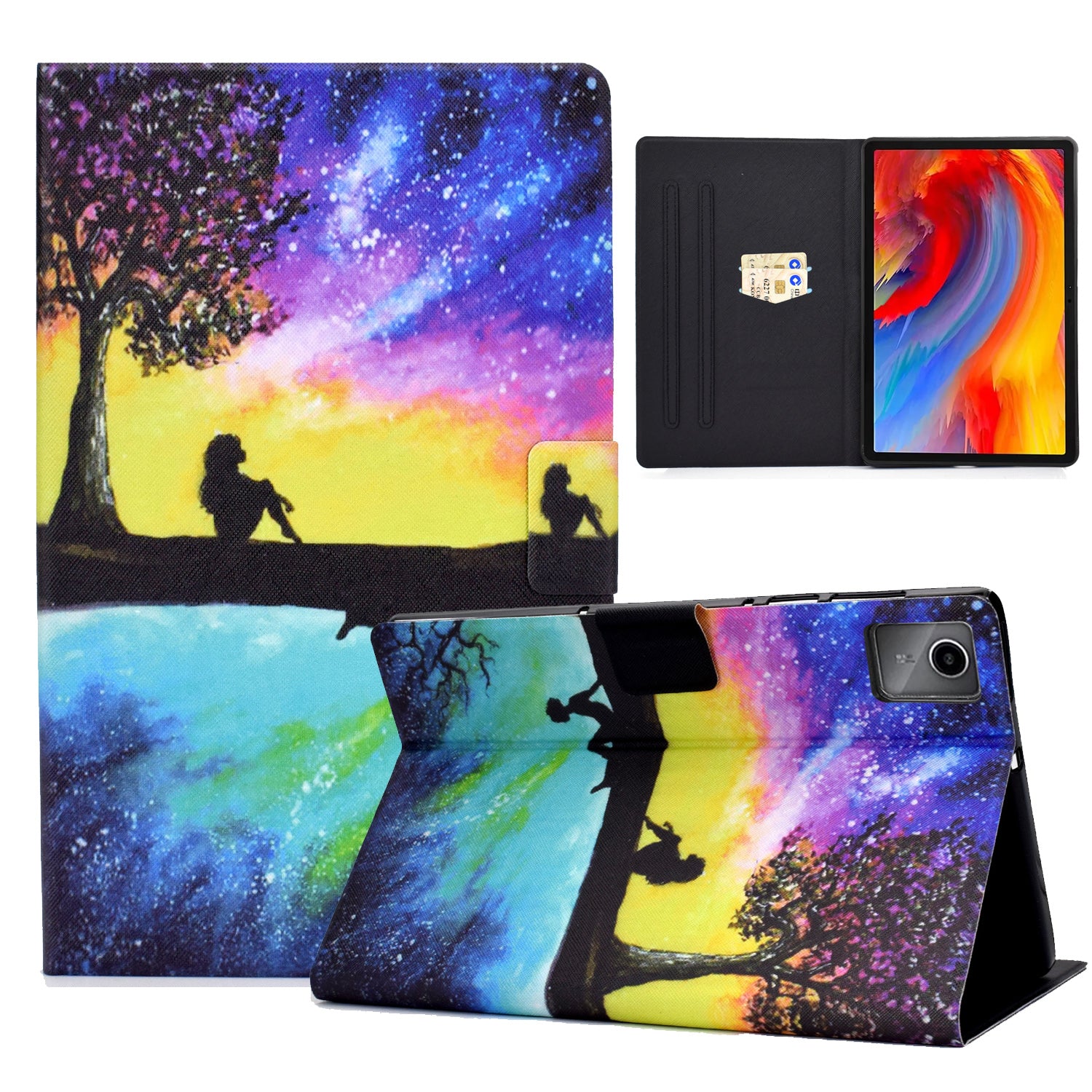 For Lenovo Tab M11 / Xiaoxin Pad 11 2024 Case Card Holder Pattern Leather Tablet Cover