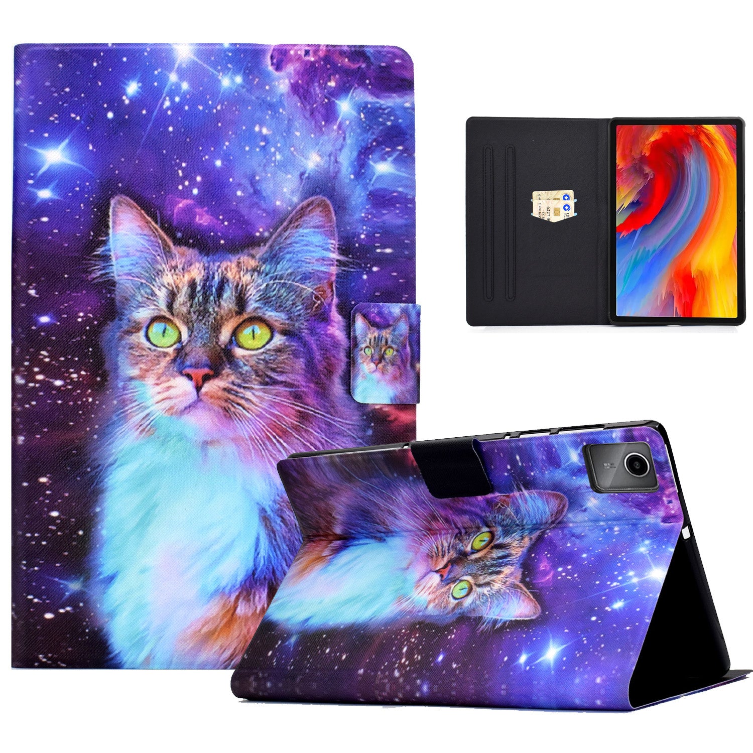 For Lenovo Tab M11 / Xiaoxin Pad 11 2024 Case Card Holder Pattern Leather Tablet Cover