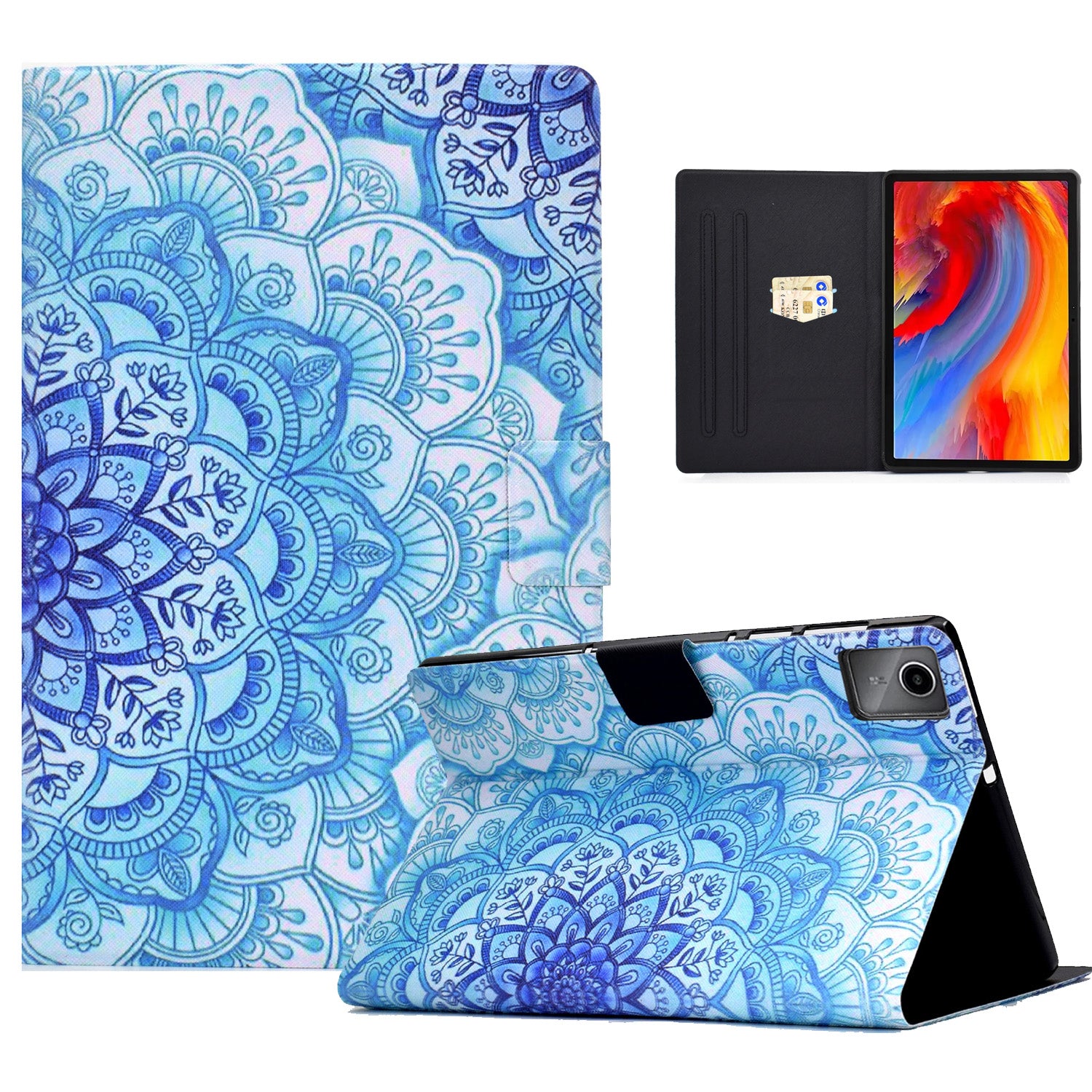 For Lenovo Tab M11 / Xiaoxin Pad 11 2024 Case Card Holder Pattern Leather Tablet Cover