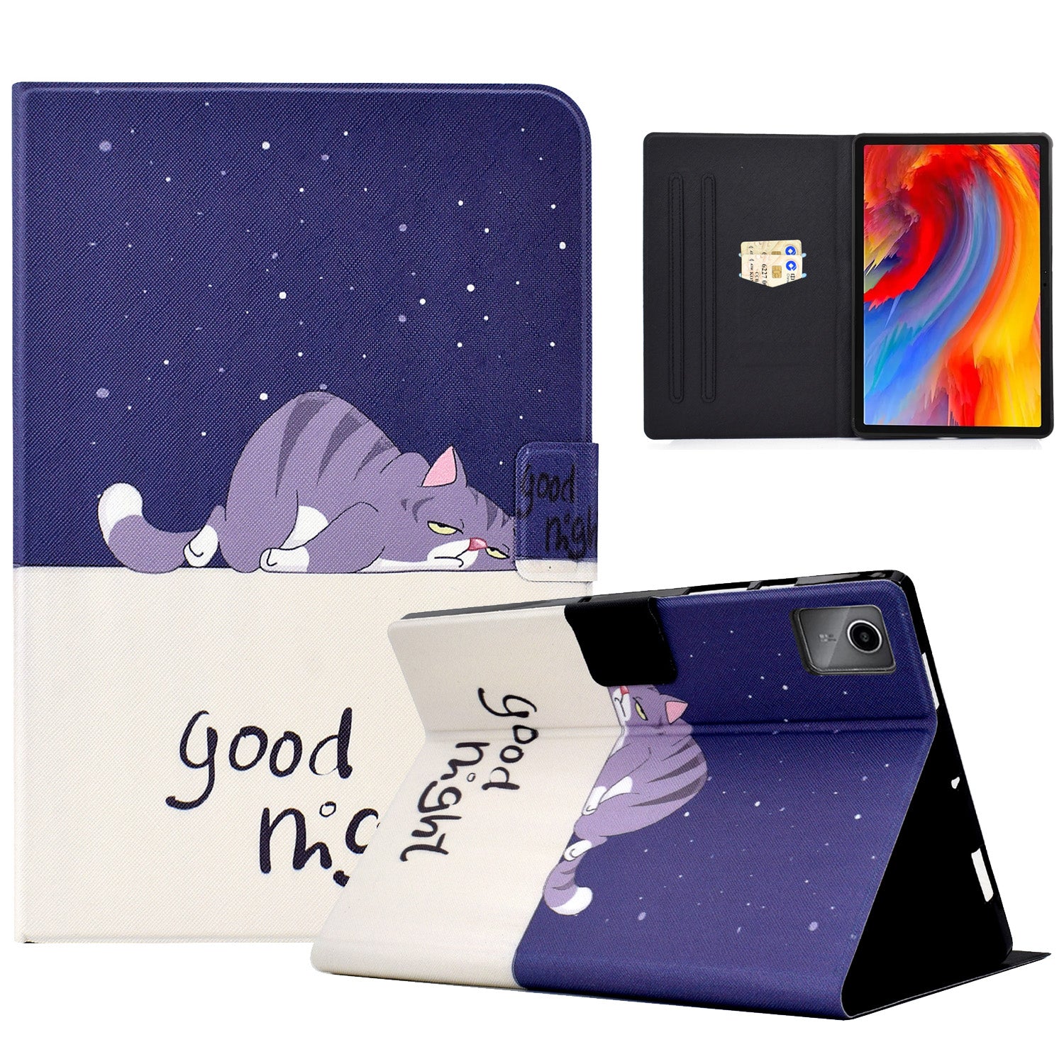 For Lenovo Tab M11 / Xiaoxin Pad 11 2024 Case Card Holder Pattern Leather Tablet Cover