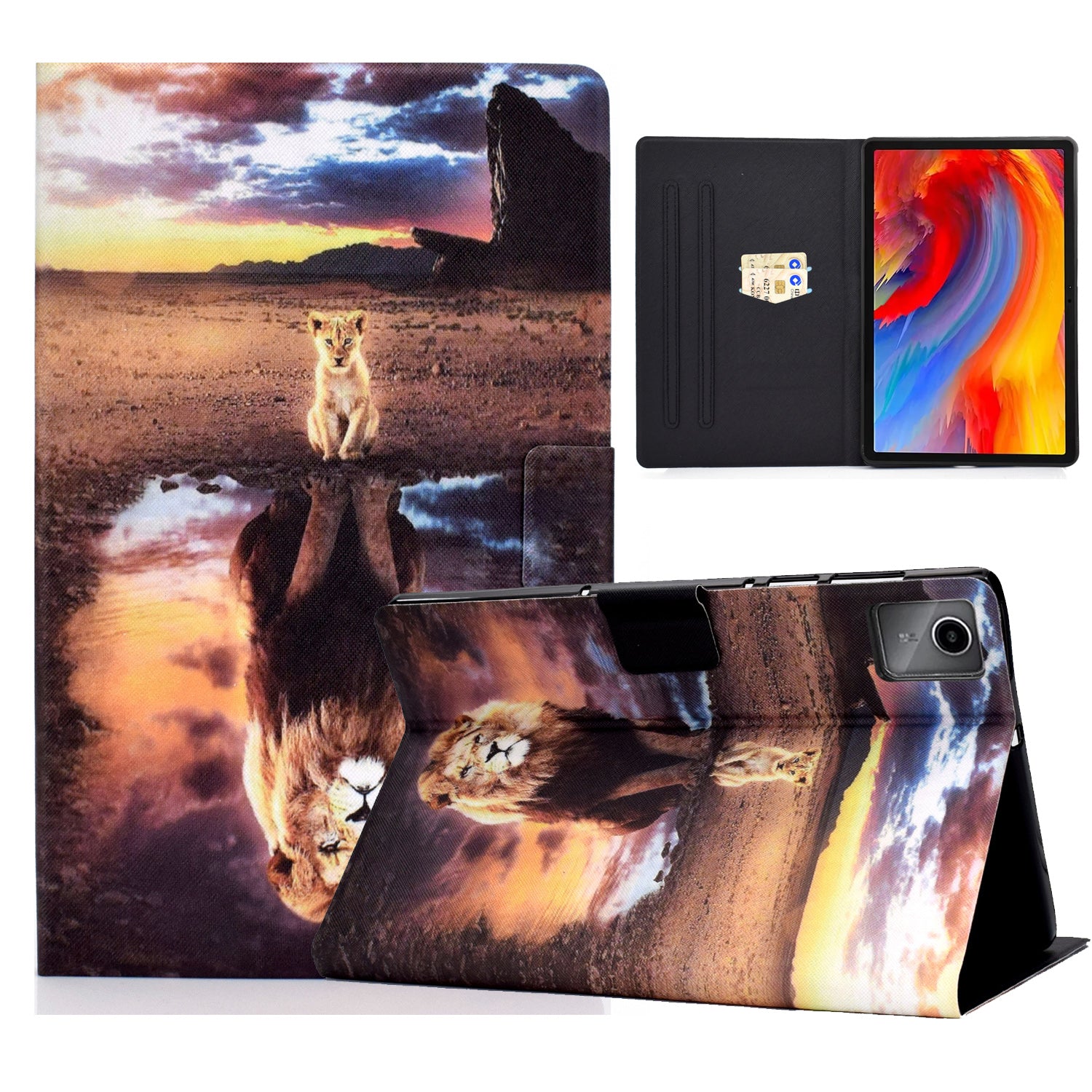 For Lenovo Tab M11 / Xiaoxin Pad 11 2024 Case Card Holder Pattern Leather Tablet Cover