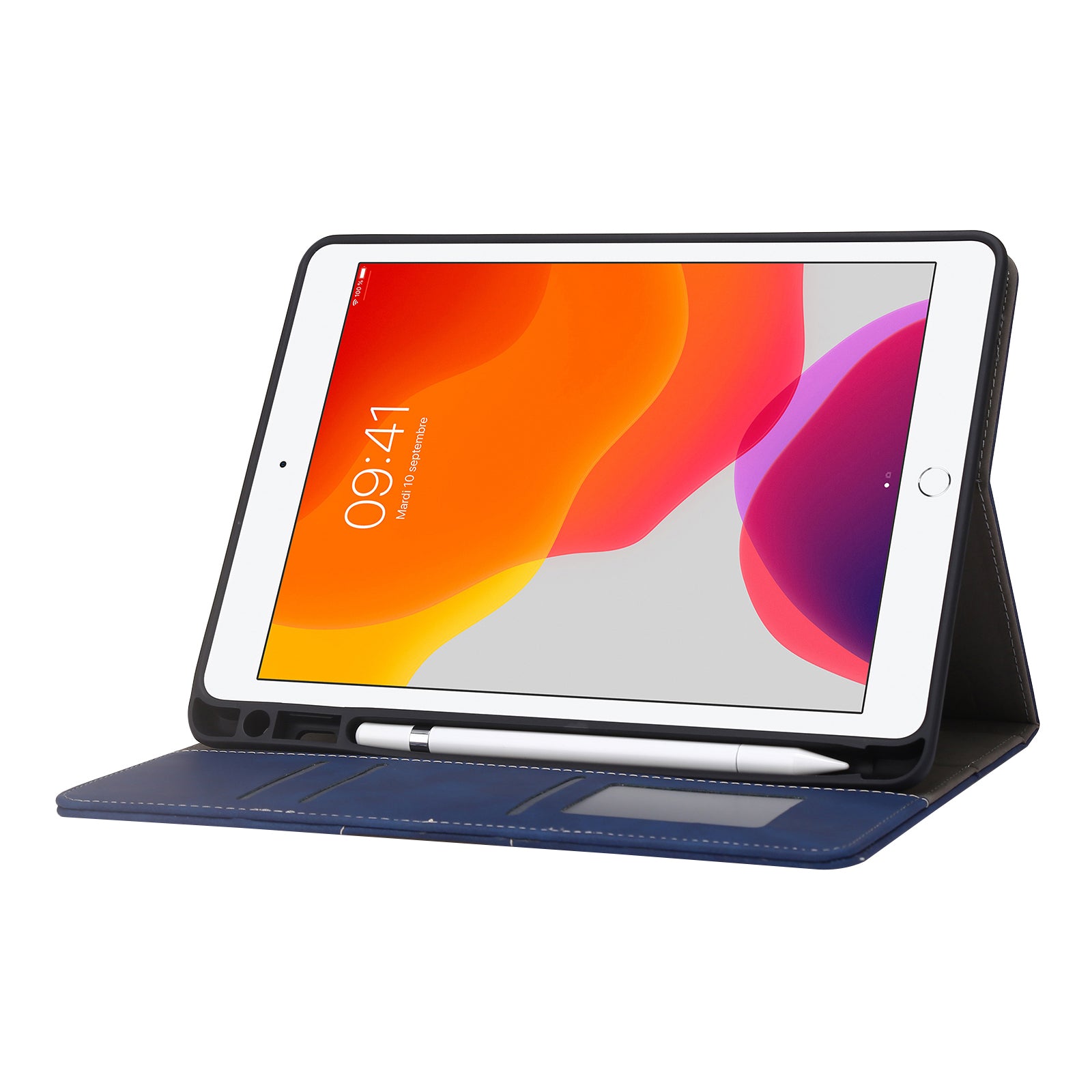 For iPad Air (2013) / Air 2 / iPad 9.7-inch (2017) / (2018) Tablet Case Wallet Leather Flip Cover with Pens Slot