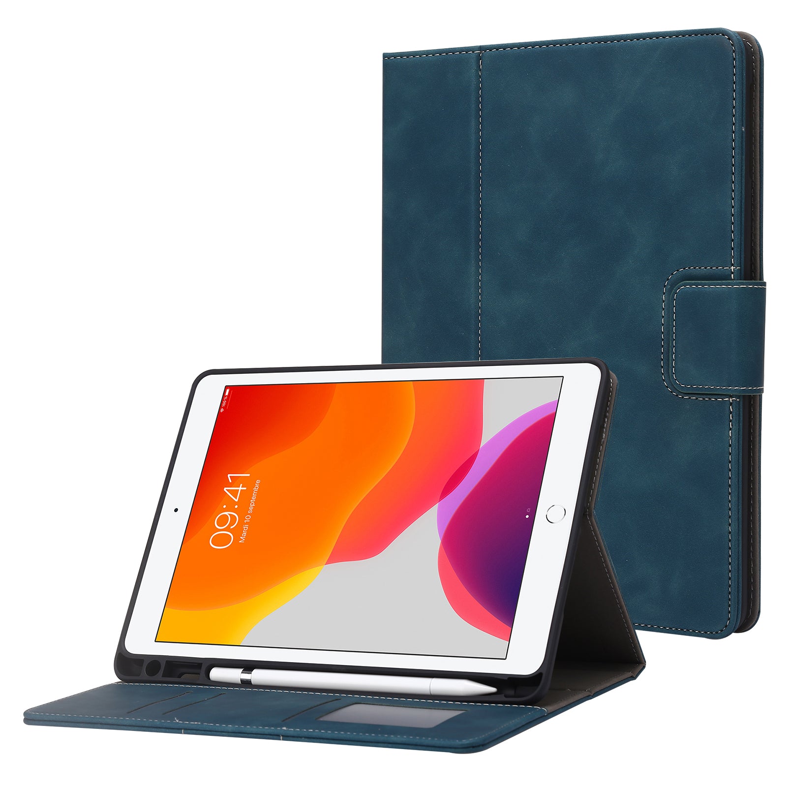 For iPad Air (2013) / Air 2 / iPad 9.7-inch (2017) / (2018) Tablet Case Wallet Leather Flip Cover with Pens Slot