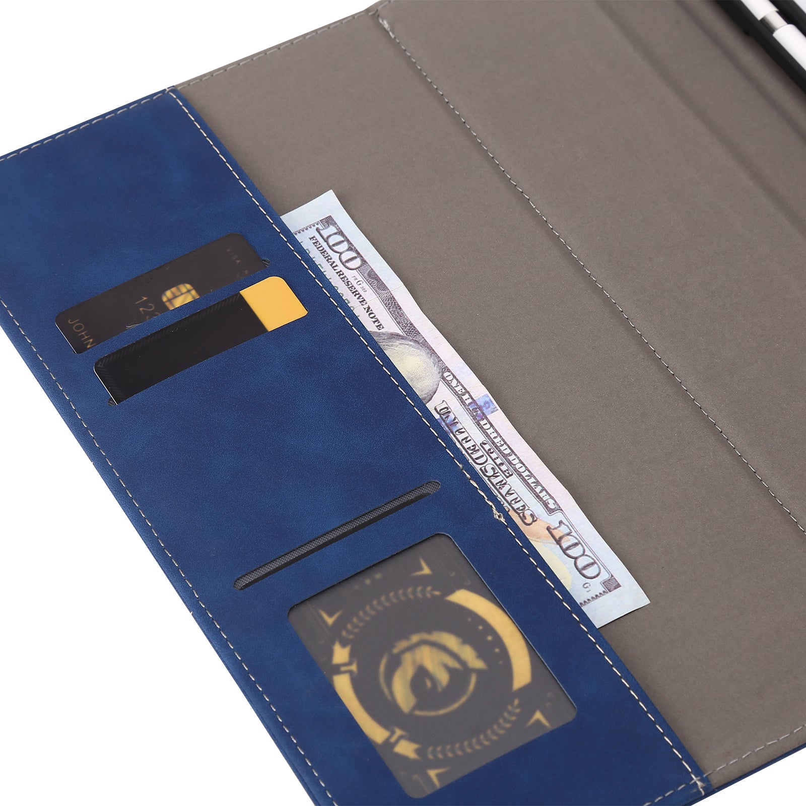 For iPad 10.2 (2021) / (2019) / (2020) / Air 10.5 inch (2019) Case Wallet Calf Texture Tablet Cover with Pens Slot