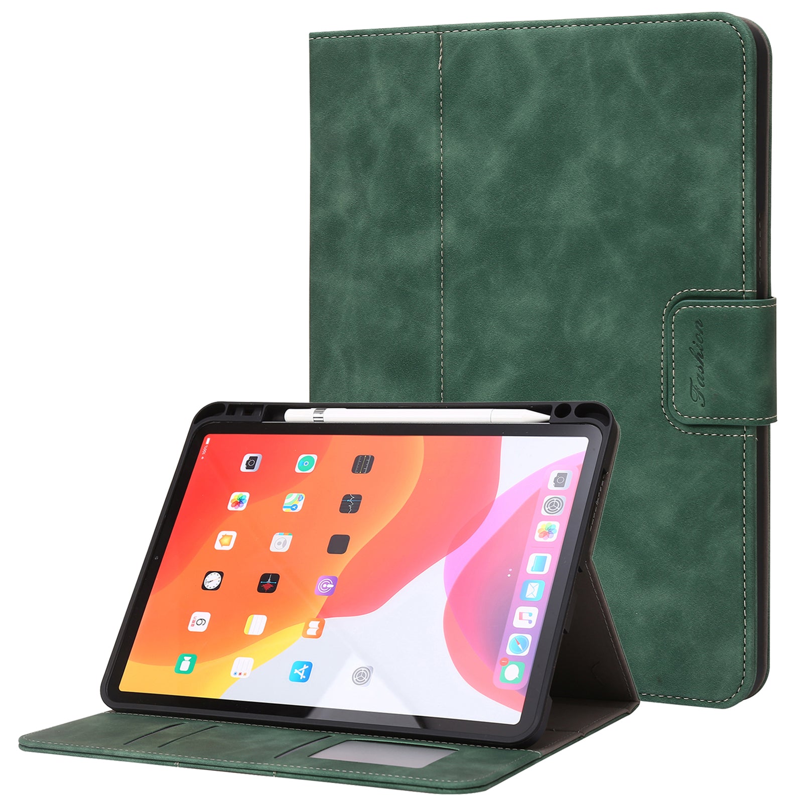 For iPad Air (2020) / (2022) / iPad Pro 11 (2018) / (2020) / (2021) / (2022) Leather Case Pen Slot Wallet Leather Cover