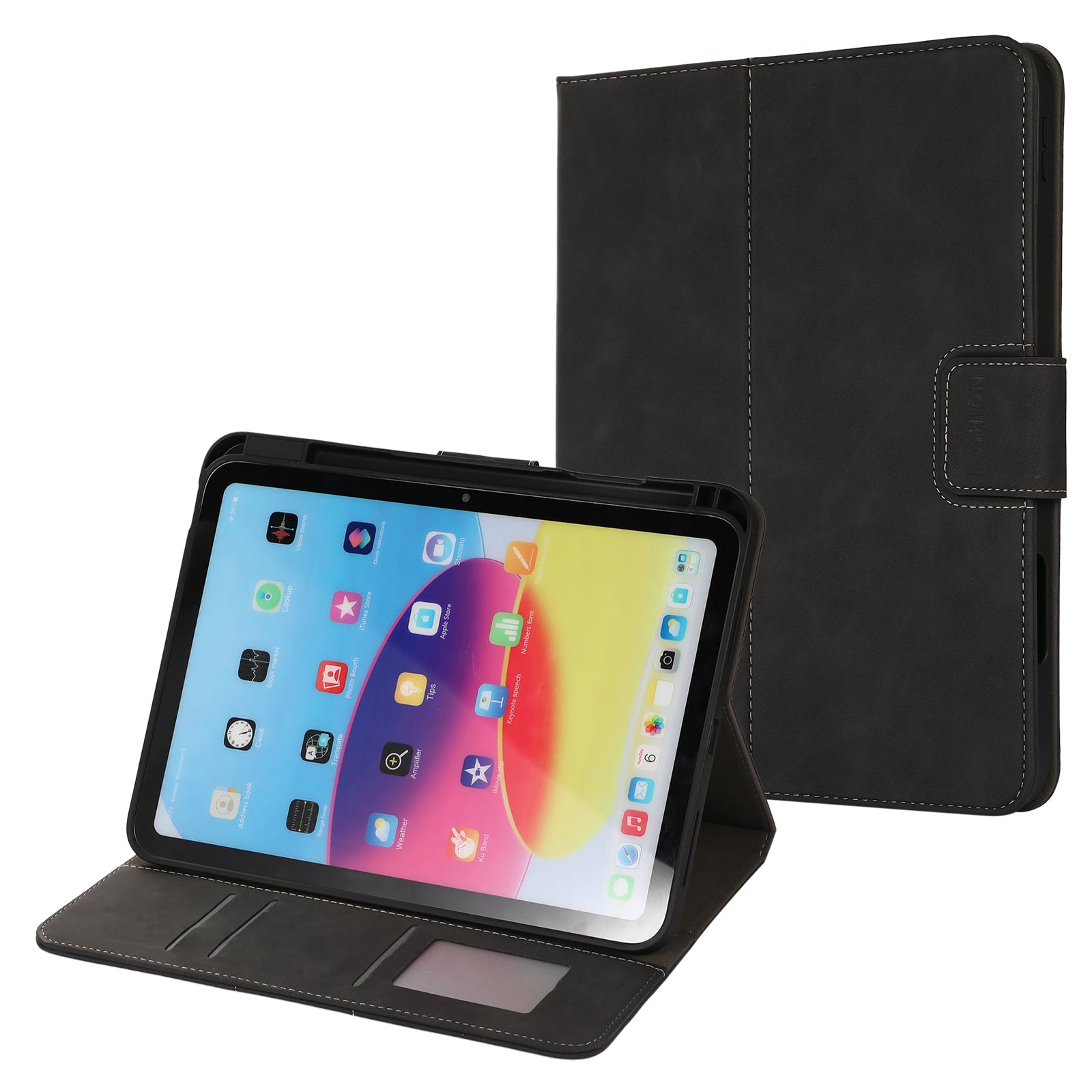 For iPad 10.9 (2022) Case Leather Flip Wallet Tablet Cover with Pens Slot