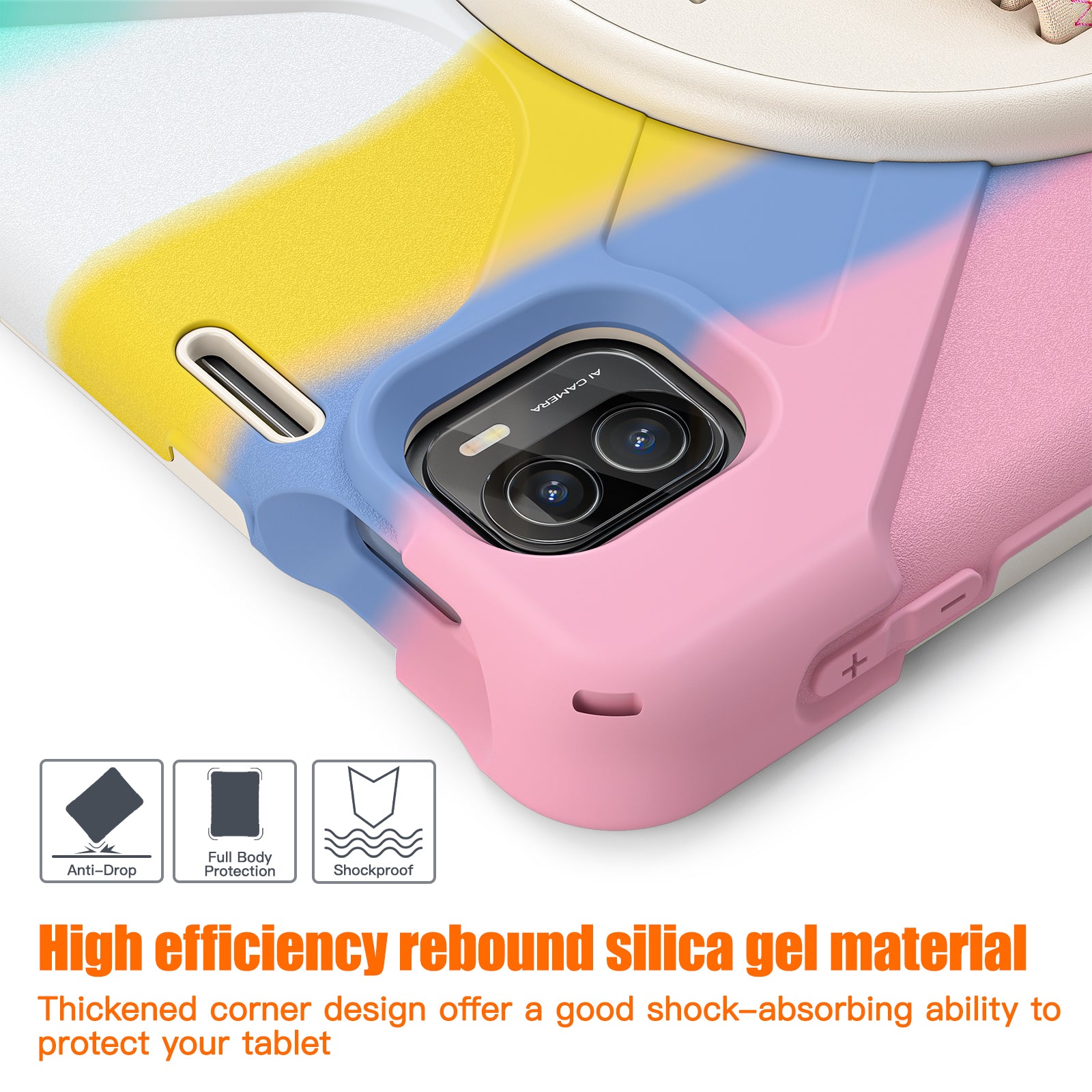 For Xiaomi Pad 5 / Pad 5 Pro Case Kickstand PC+Silicone Rugged Tablet Cover with Hand Strap