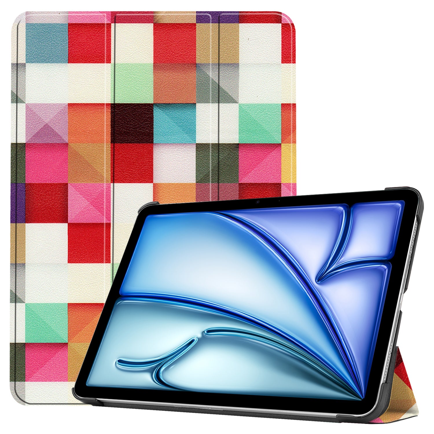 For iPad Air 11 (2024) Case Trifold Stand Pattern Auto Wake / Sleep Tablet Cover