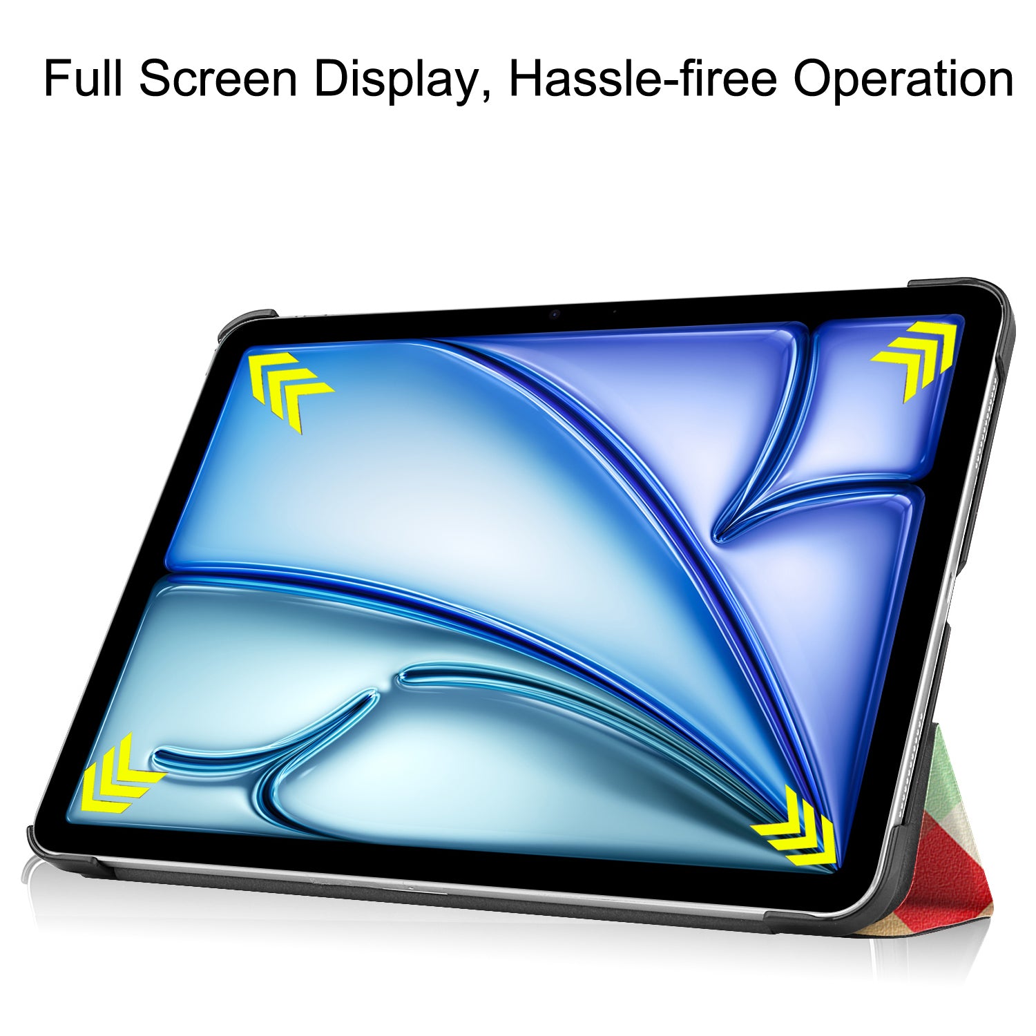 For iPad Air 11 (2024) Case Trifold Stand Pattern Auto Wake / Sleep Tablet Cover