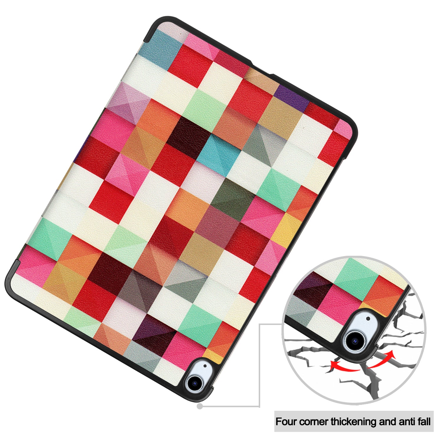 For iPad Air 11 (2024) Case Trifold Stand Pattern Auto Wake / Sleep Tablet Cover