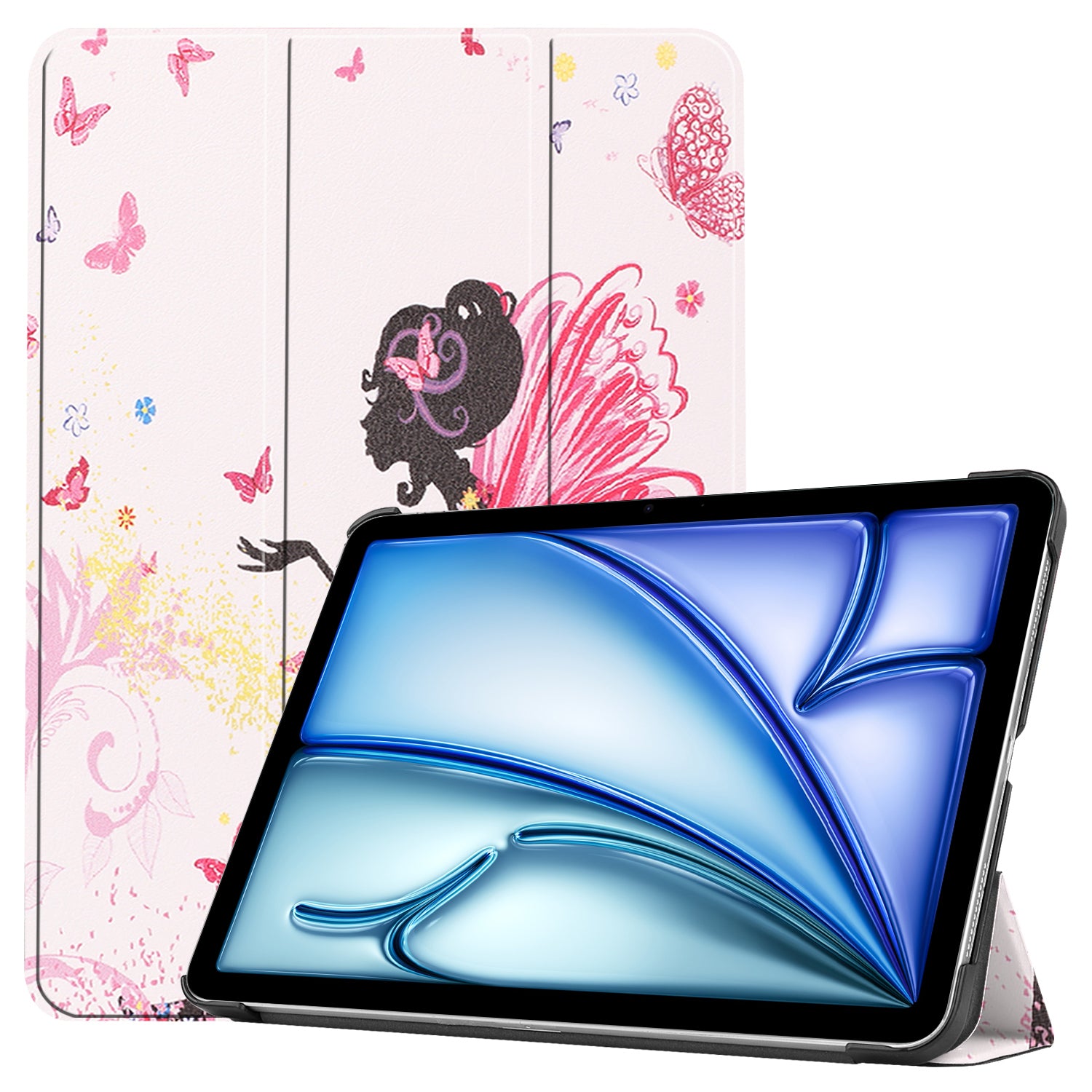 For iPad Air 11 (2024) Case Trifold Stand Pattern Auto Wake / Sleep Tablet Cover