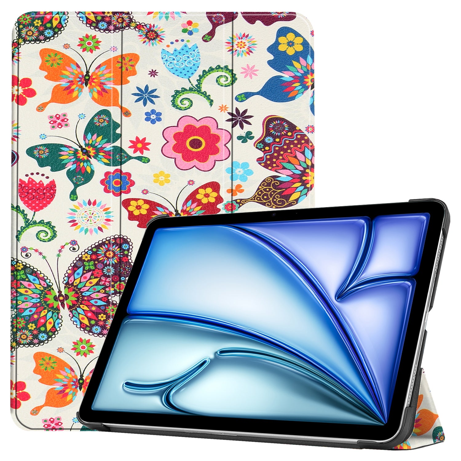 For iPad Air 11 (2024) Case Trifold Stand Pattern Auto Wake / Sleep Tablet Cover