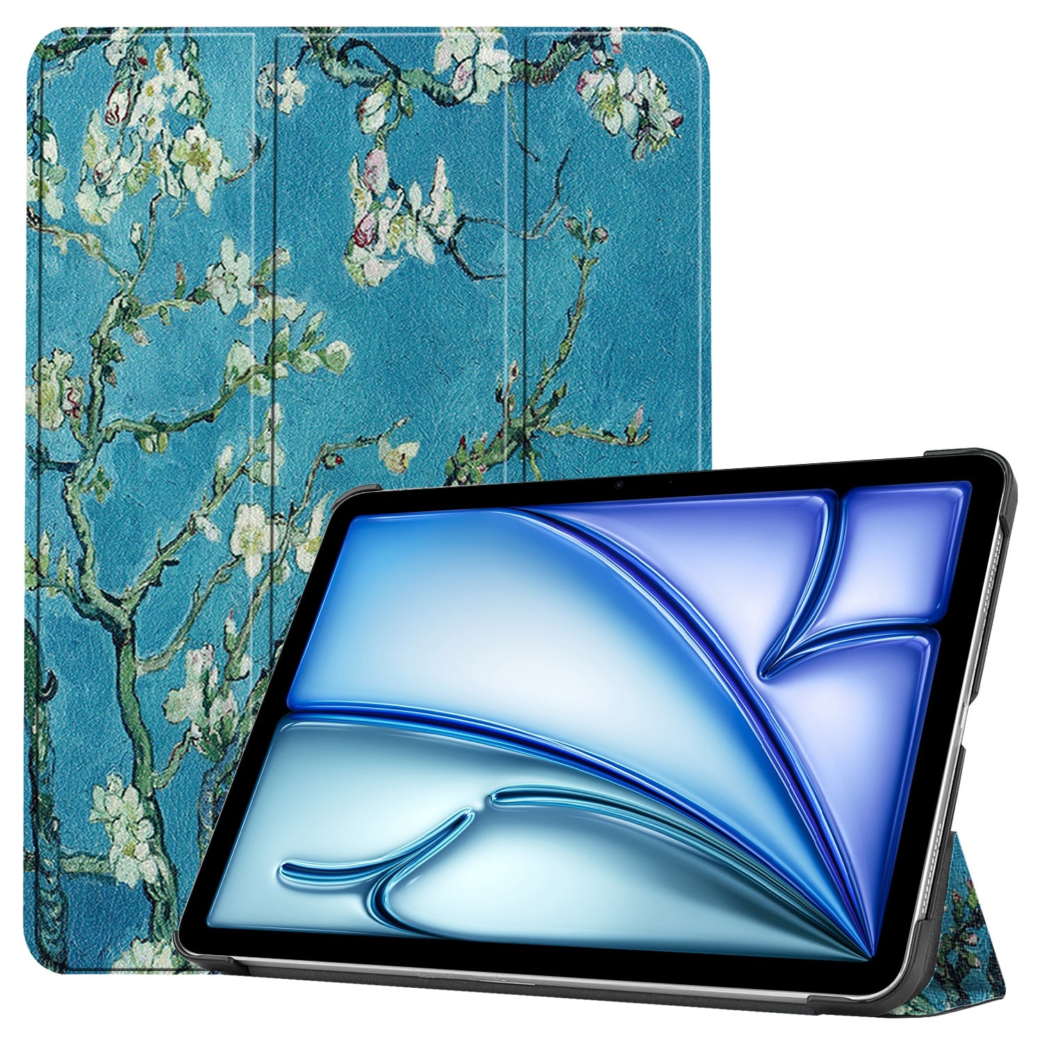 For iPad Air 11 (2024) Case Trifold Stand Pattern Auto Wake / Sleep Tablet Cover