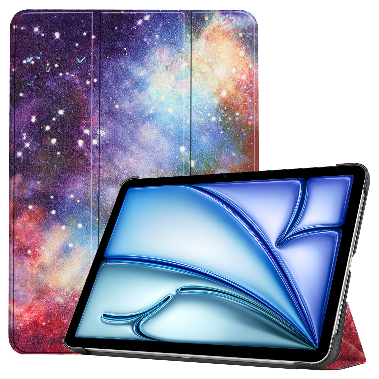 For iPad Air 11 (2024) Case Trifold Stand Pattern Auto Wake / Sleep Tablet Cover