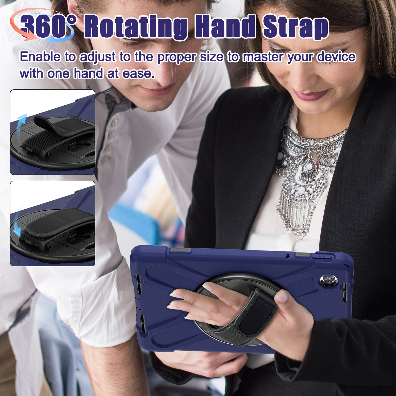 For Lenovo Tab M11 TB-330FU / 331FC / Xiaoxin Pad 11 2024 Case Hand Strap Protective PC+Silicone Tablet Cover