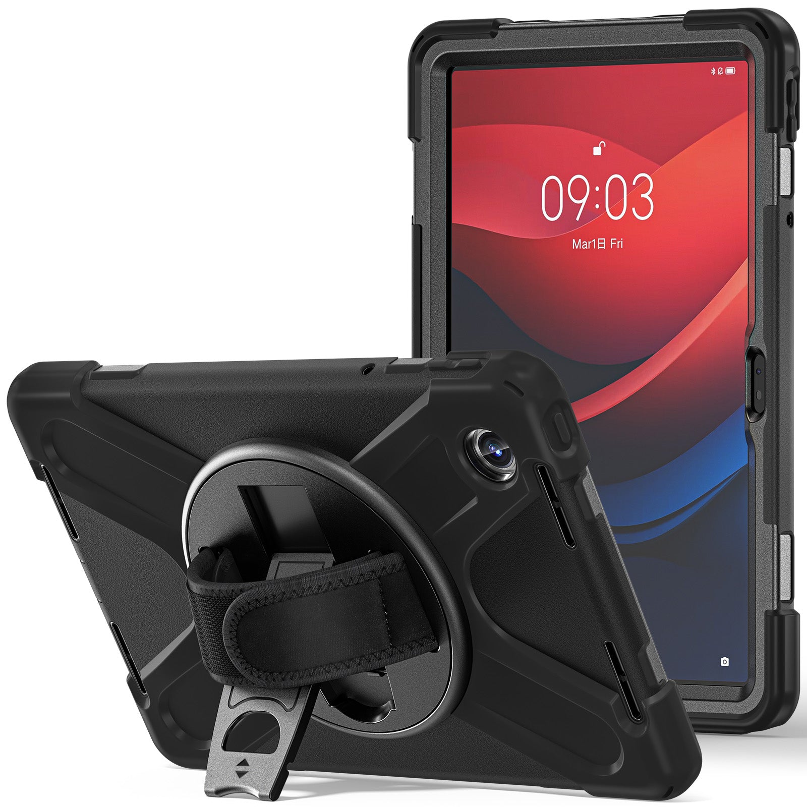 For Lenovo Tab M11 TB-330FU / 331FC / Xiaoxin Pad 11 2024 Case Hand Strap Protective PC+Silicone Tablet Cover