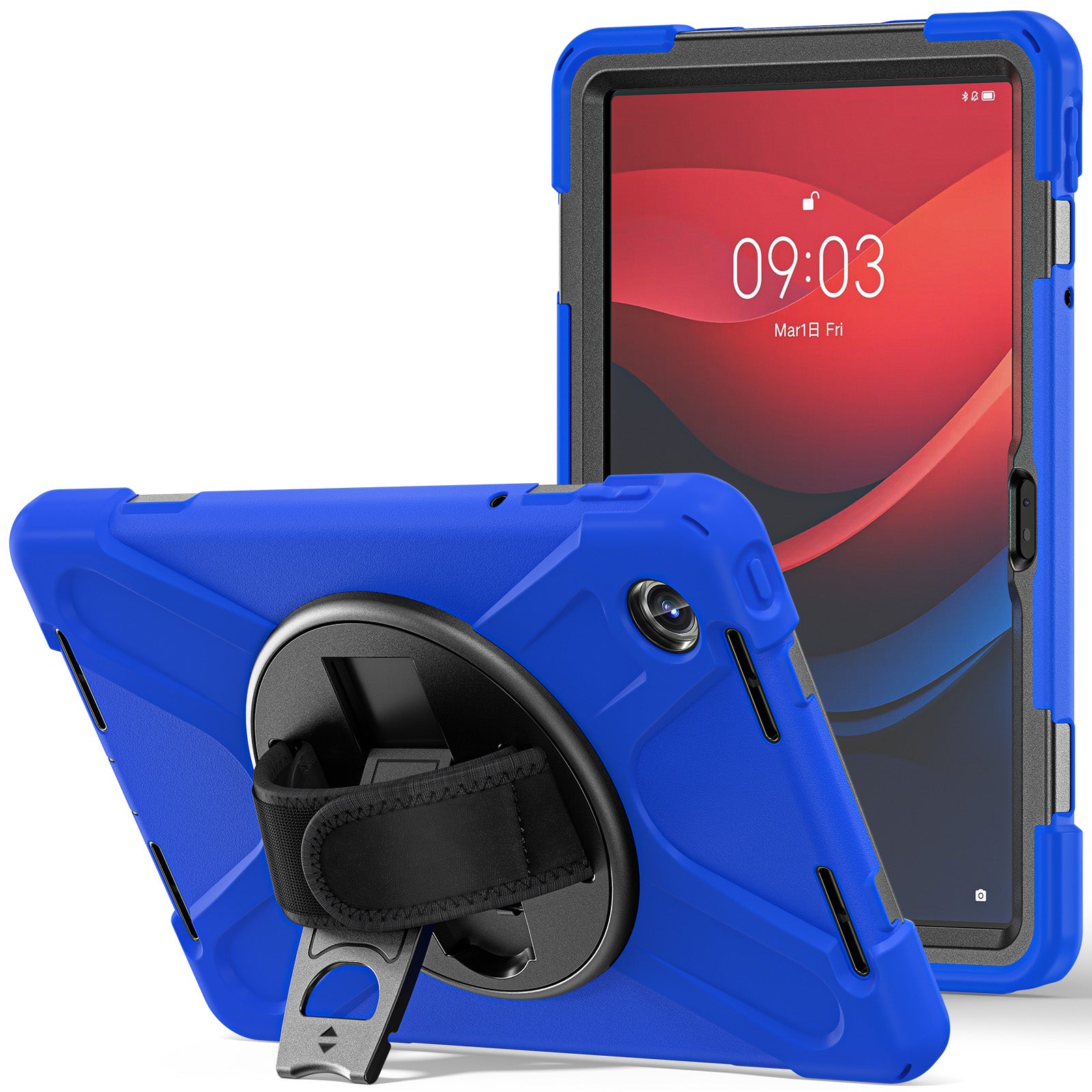 For Lenovo Tab M11 TB-330FU / 331FC / Xiaoxin Pad 11 2024 Case Hand Strap Protective PC+Silicone Tablet Cover