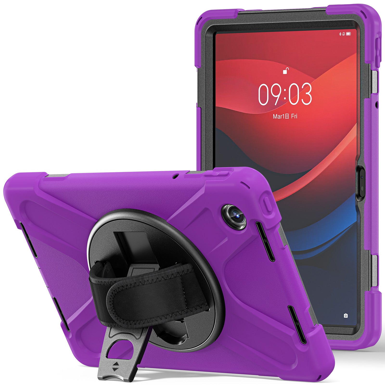 For Lenovo Tab M11 TB-330FU / 331FC / Xiaoxin Pad 11 2024 Case Hand Strap Protective PC+Silicone Tablet Cover