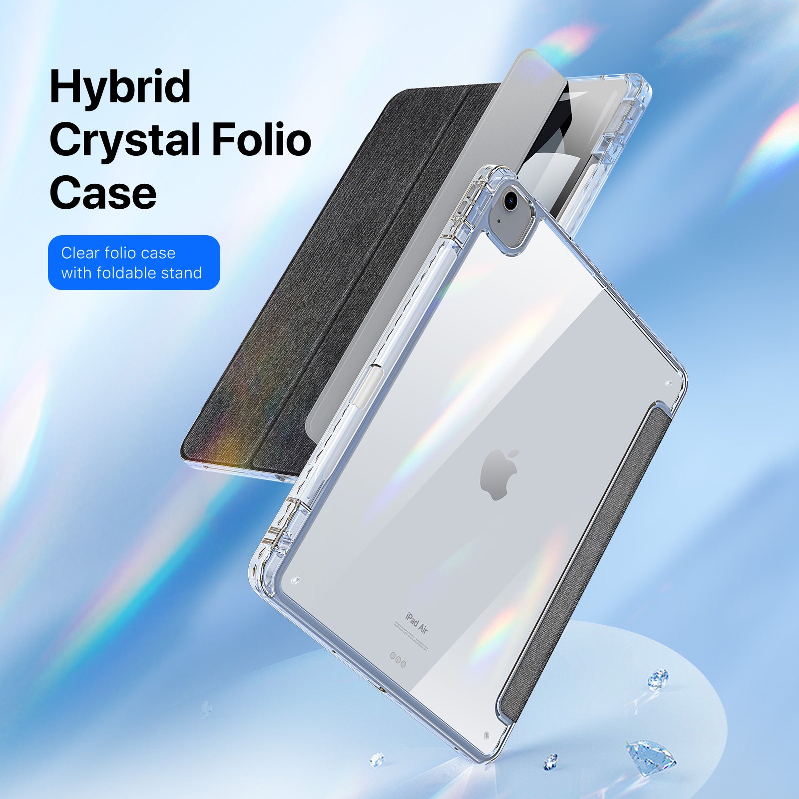 DUX DUCIS Unid Series For iPad Air 13 (2024) Case TPU+PC+PU Clear Tablet Cover Auto Wake / Sleep