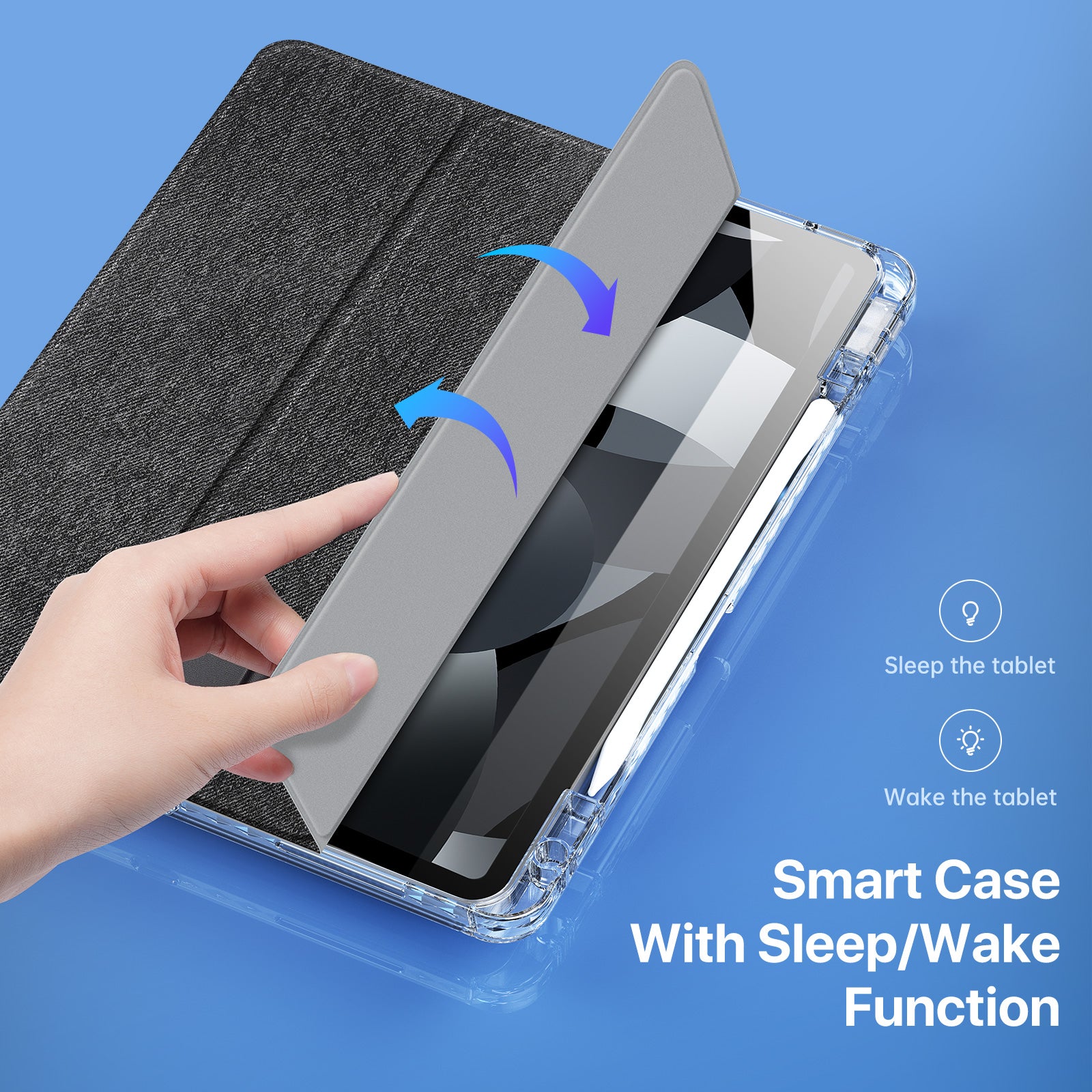 DUX DUCIS Unid Series For iPad Air 13 (2024) Case TPU+PC+PU Clear Tablet Cover Auto Wake / Sleep