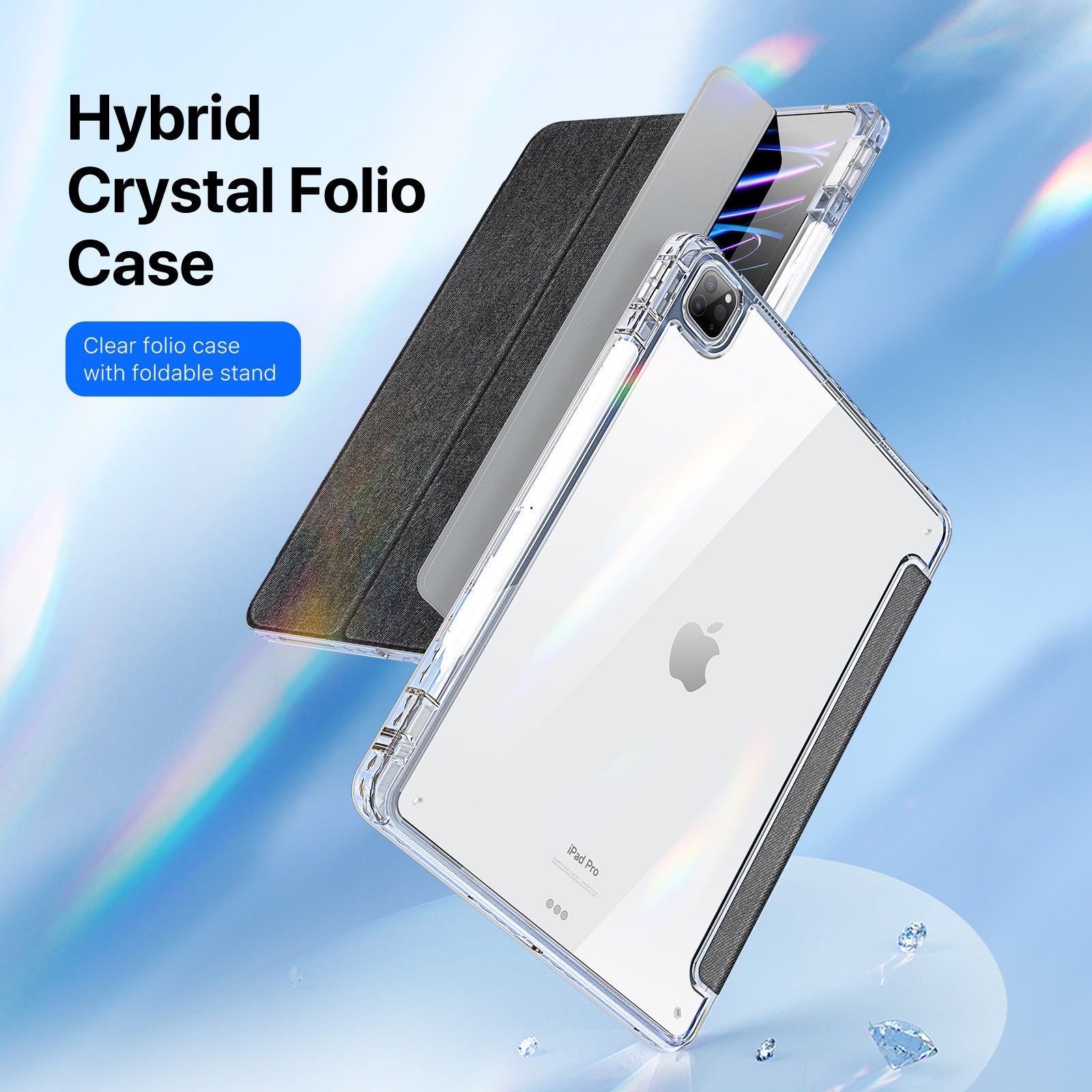 DUX DUCIS Unid Series For iPad Pro 13 (2024) Clear Tablet Case TPU+PC+PU Auto Wake / Sleep Cover with Pen Slot