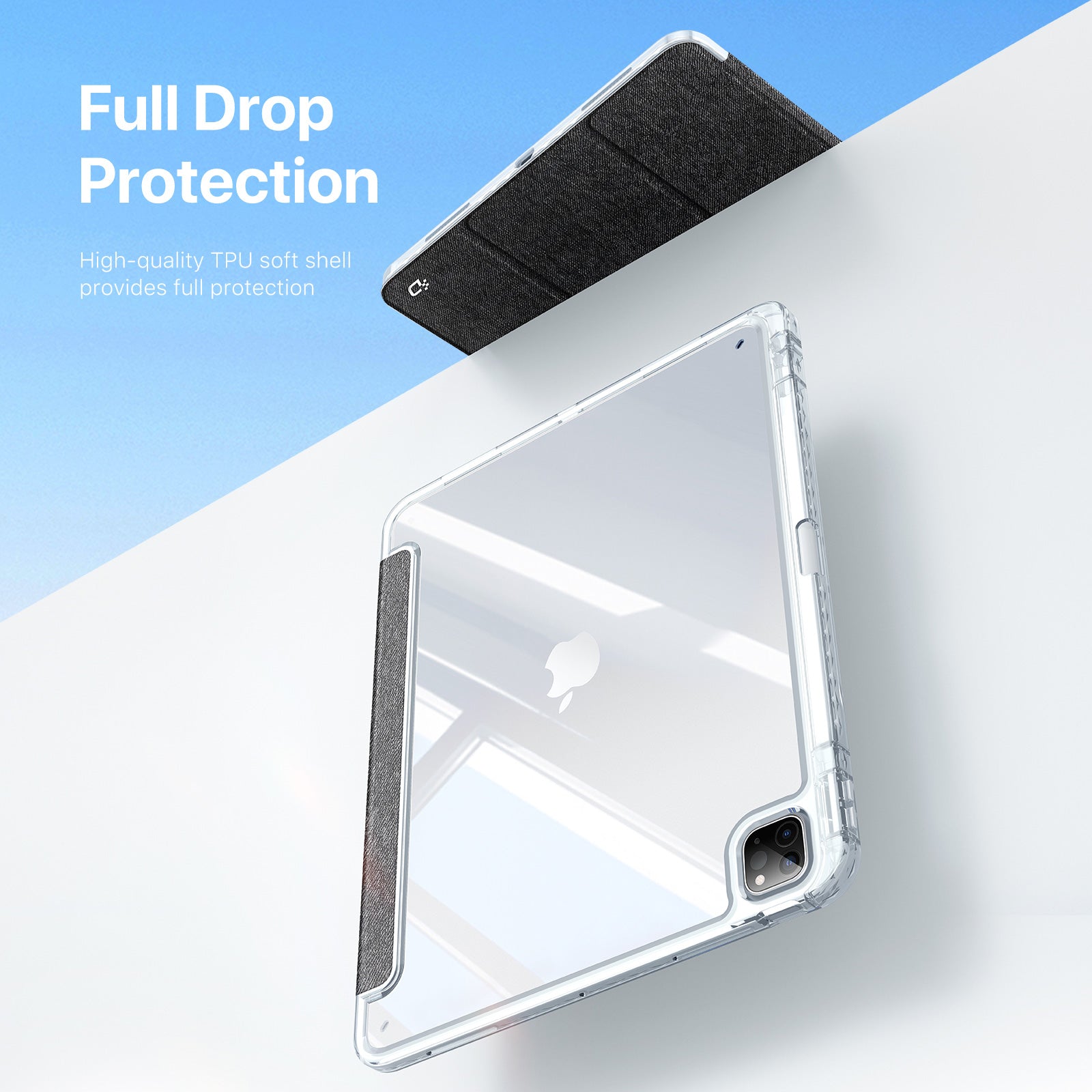 DUX DUCIS Unid Series For iPad Pro 13 (2024) Clear Tablet Case TPU+PC+PU Auto Wake / Sleep Cover with Pen Slot