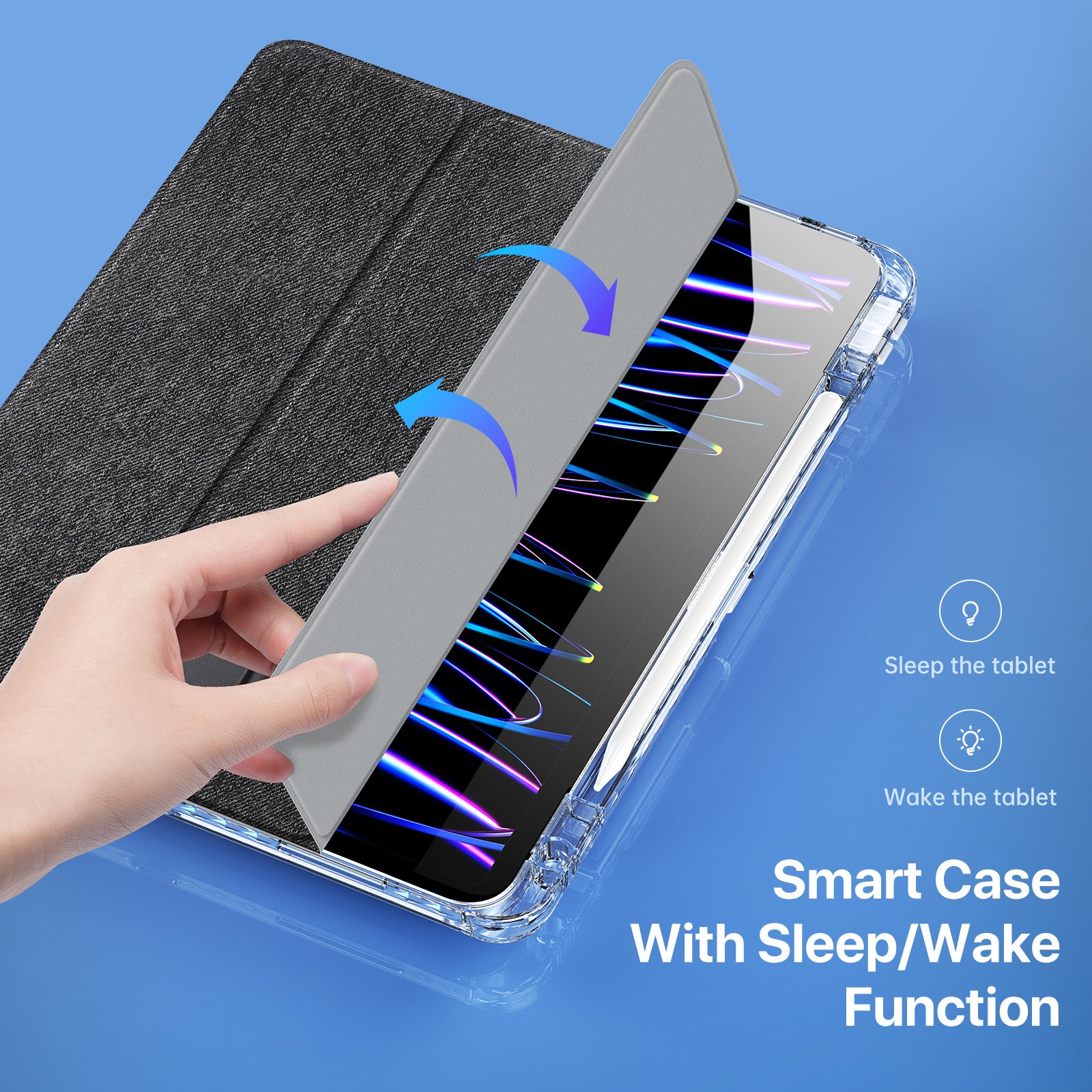 DUX DUCIS Unid Series For iPad Pro 13 (2024) Clear Tablet Case TPU+PC+PU Auto Wake / Sleep Cover with Pen Slot