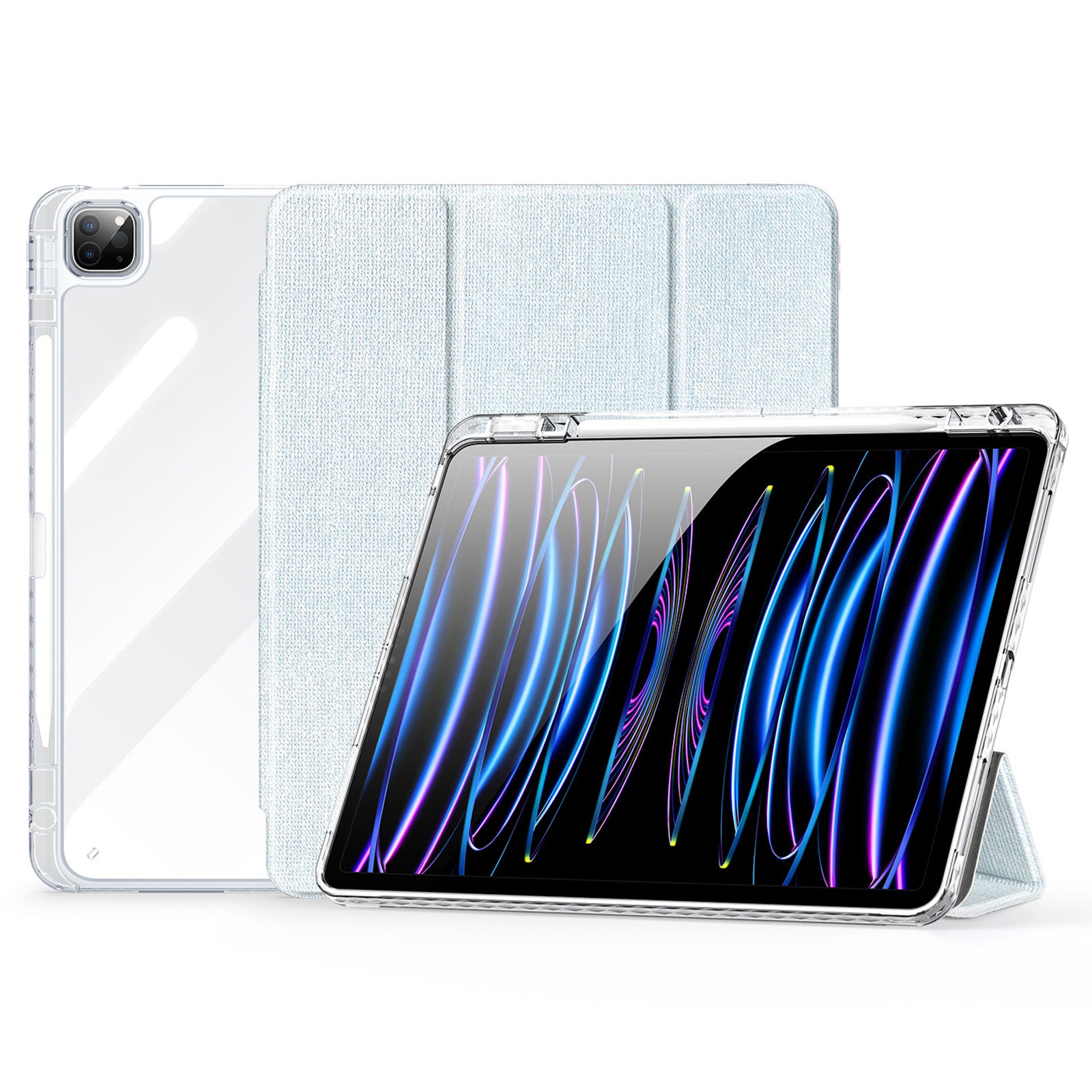 DUX DUCIS Unid Series For iPad Pro 13 (2024) Clear Tablet Case TPU+PC+PU Auto Wake / Sleep Cover with Pen Slot